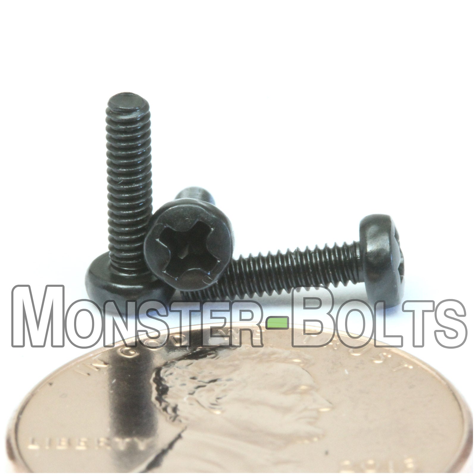 M2 Phillips Pan Head Machine screws, Steel w/ Black Oxide and Oil DIN 7985A Coarse Thread