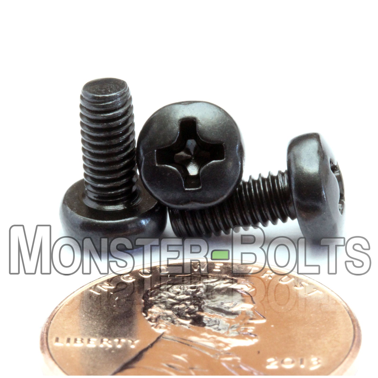 M3.5 Phillips Pan Head Machine screws, Steel w/ Black Oxide and Oil DIN 7985A Coarse Thread