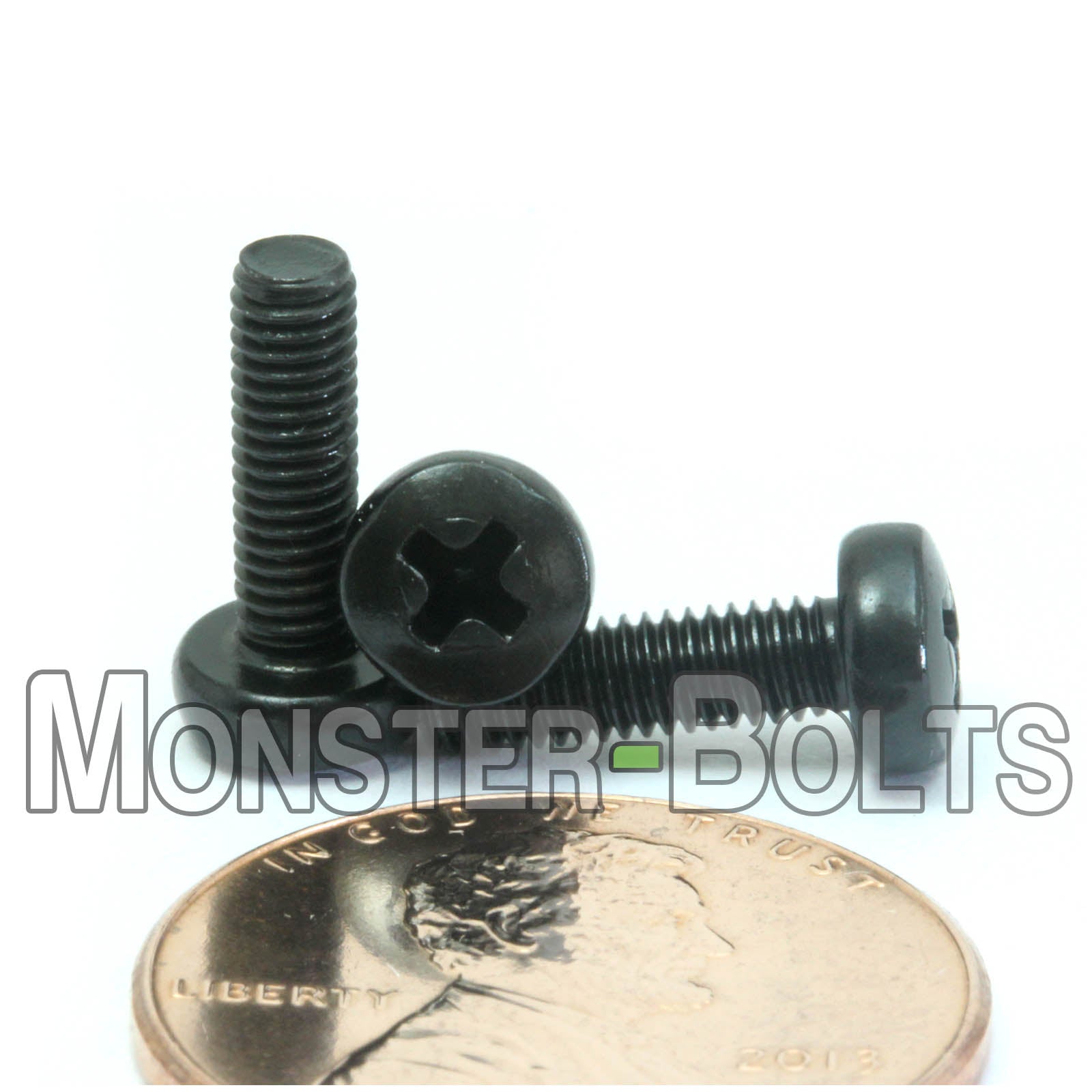 M3 Phillips Pan Head Machine screws, Steel w/ Black Oxide and Oil DIN 7985A Coarse Thread