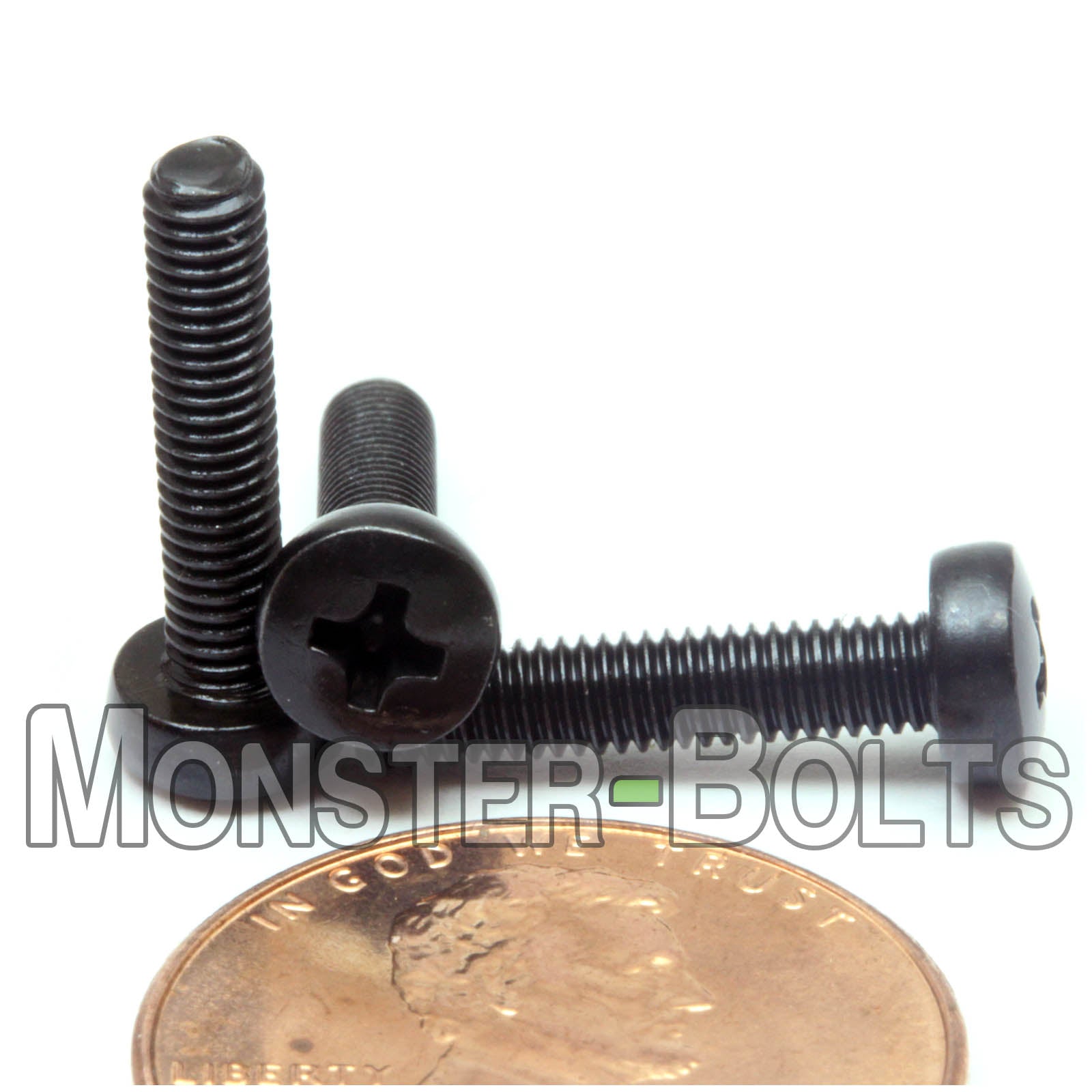 M3 Phillips Pan Head Machine screws, Steel w/ Black Oxide and Oil DIN 7985A Coarse Thread