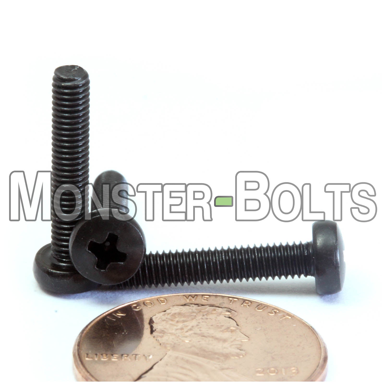 M3 Phillips Pan Head Machine screws, Steel w/ Black Oxide and Oil DIN 7985A Coarse Thread