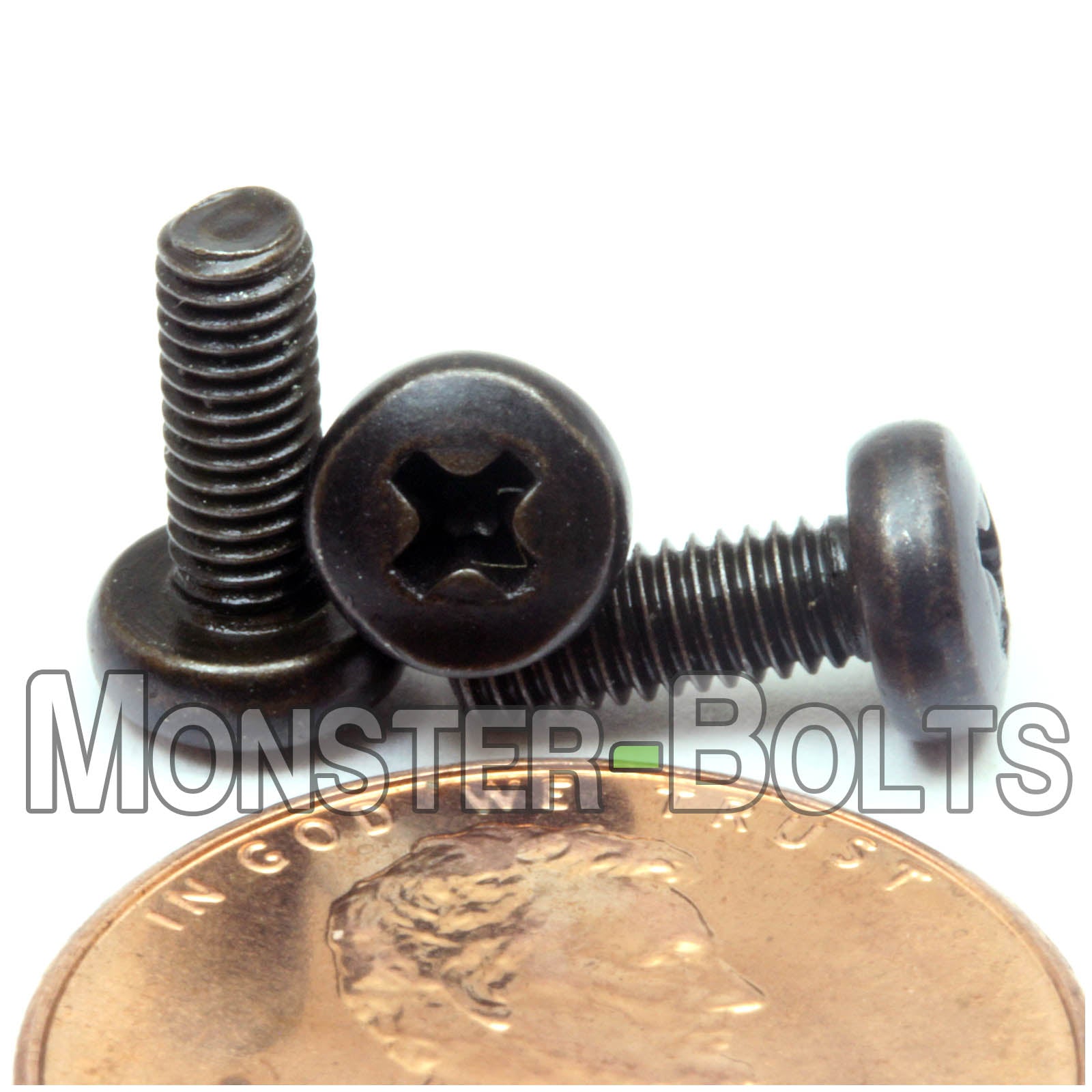 M3 Phillips Pan Head Machine screws, Steel w/ Black Oxide and Oil DIN 7985A Coarse Thread