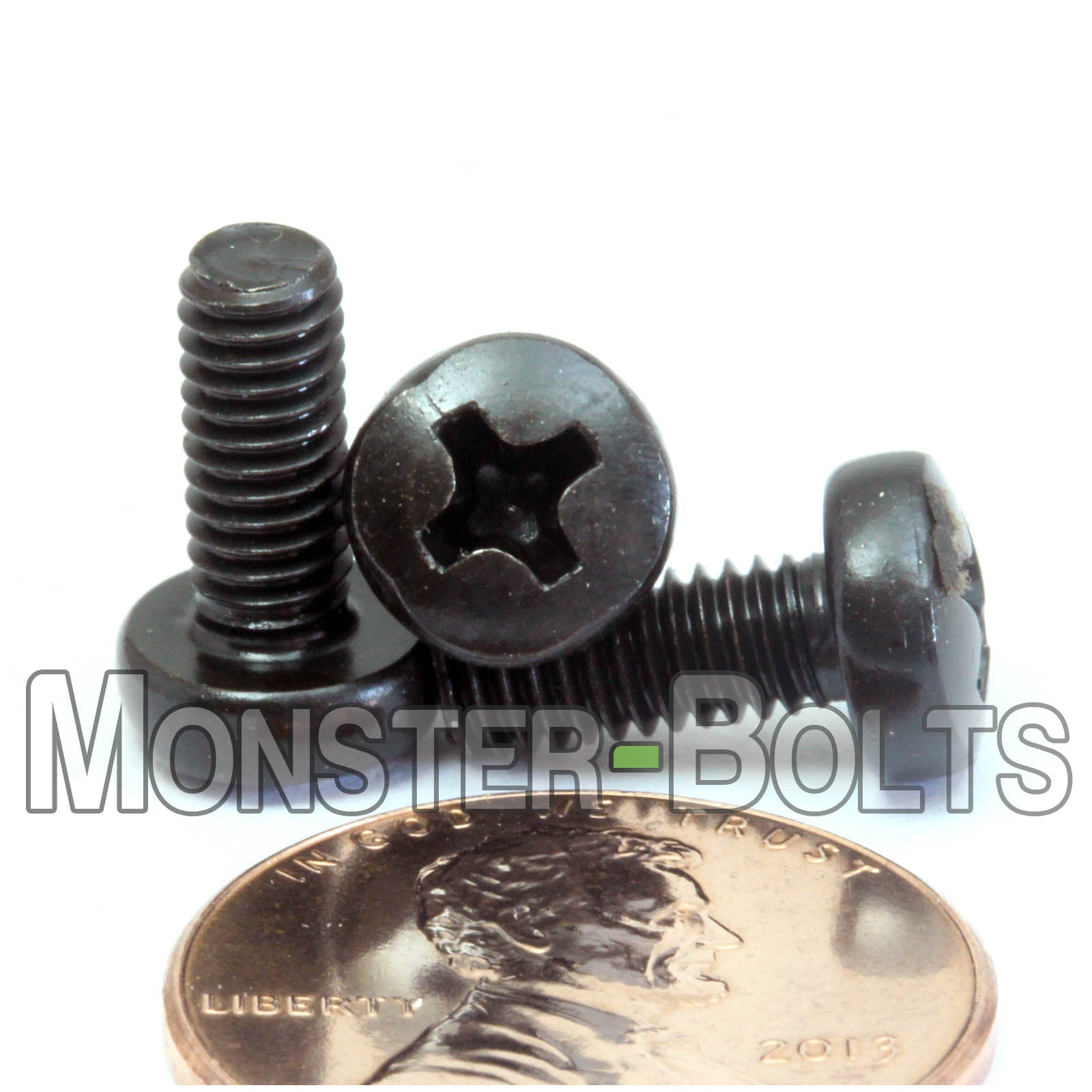 M4 Phillips Pan Head Machine screws, Steel w/ Black Oxide and Oil DIN 7985A Coarse Thread