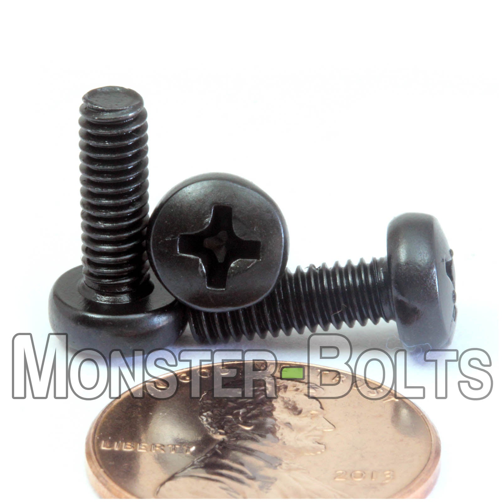 M4 Phillips Pan Head Machine screws, Steel w/ Black Oxide and Oil DIN 7985A Coarse Thread