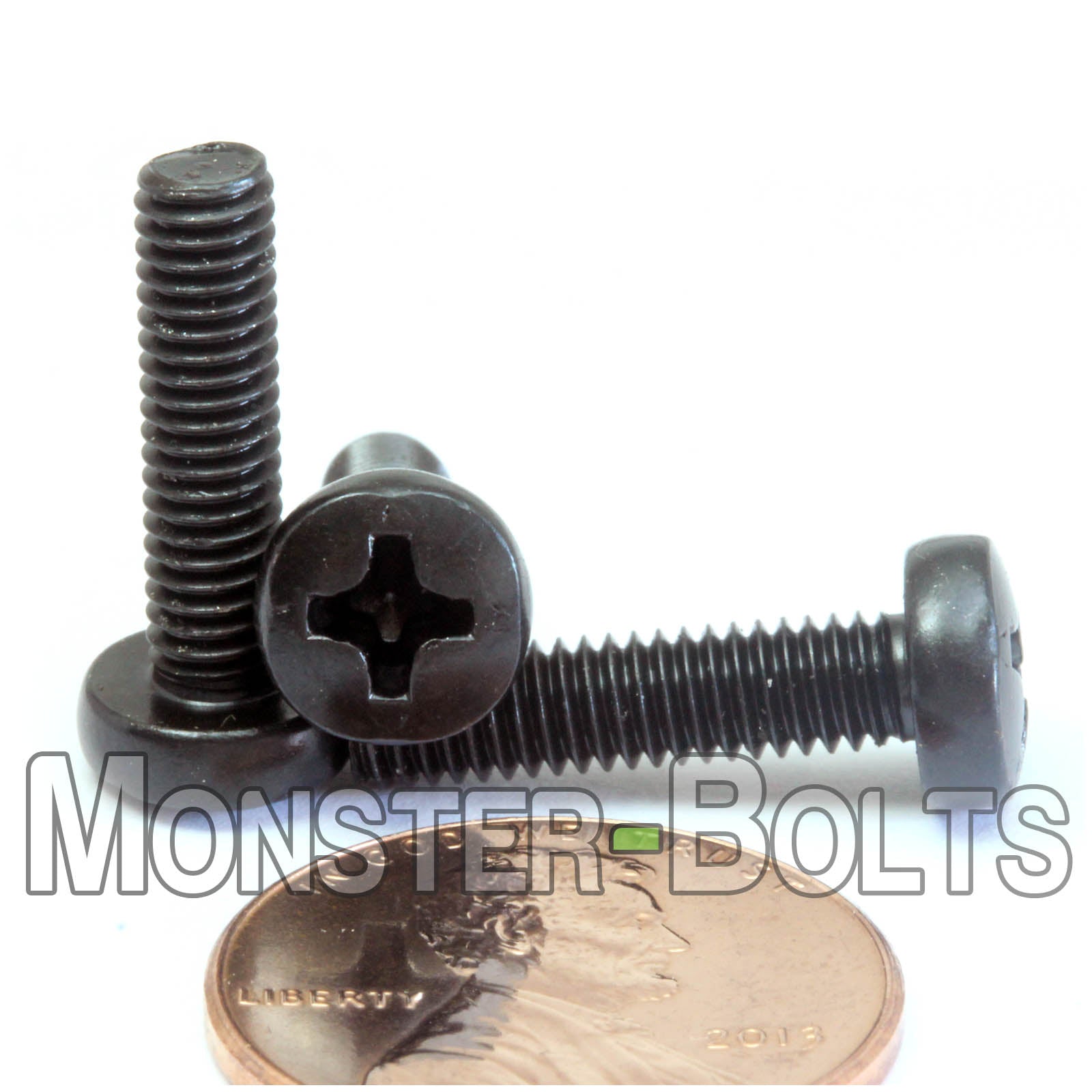 M4 Phillips Pan Head Machine screws, Steel w/ Black Oxide and Oil DIN 7985A Coarse Thread