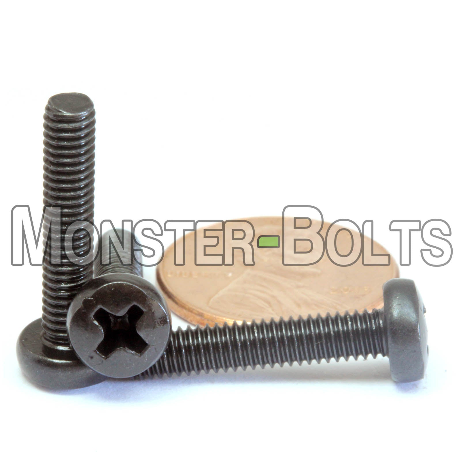 M4 Phillips Pan Head Machine screws, Steel w/ Black Oxide and Oil DIN 7985A Coarse Thread