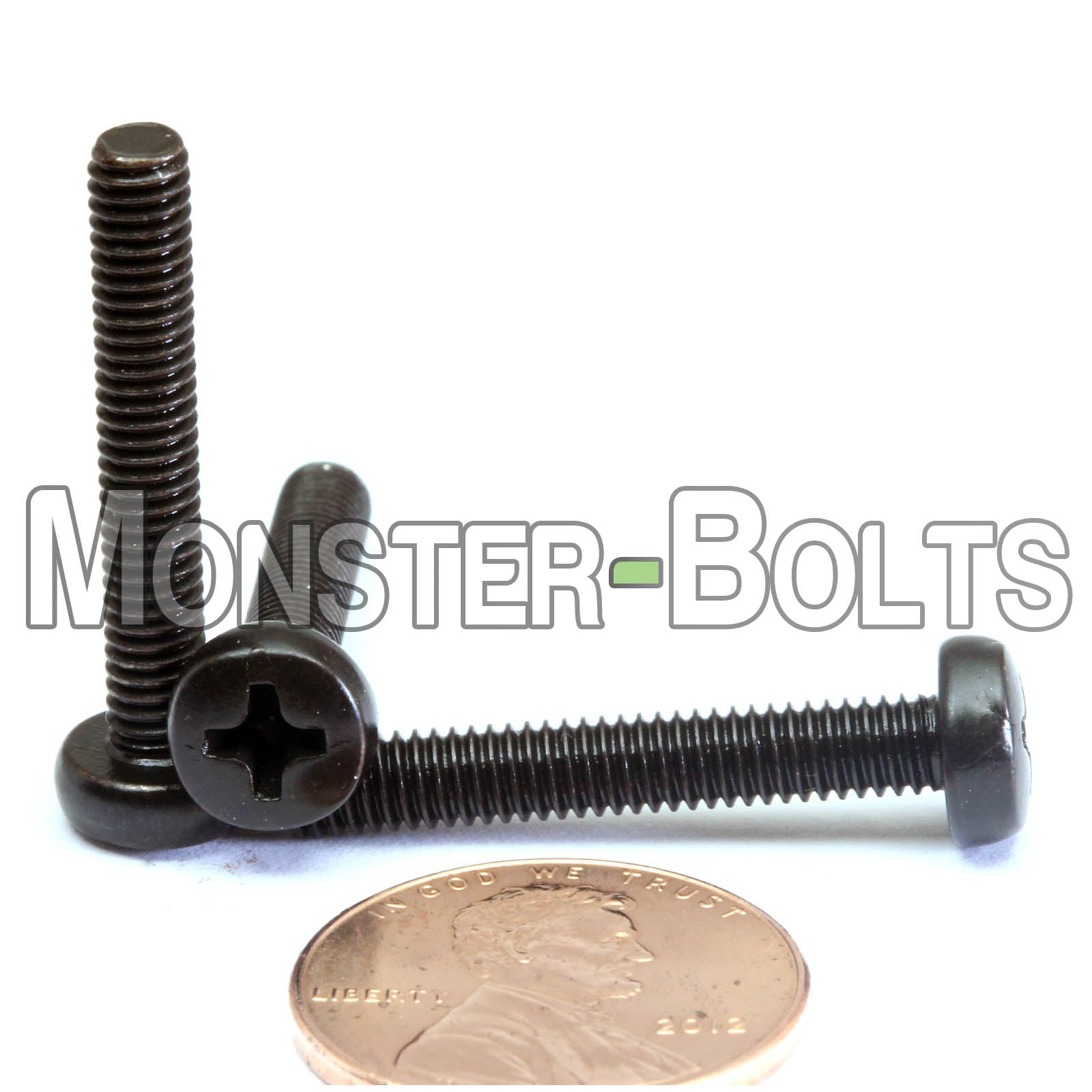 M4 Phillips Pan Head Machine screws, Steel w/ Black Oxide and Oil DIN 7985A Coarse Thread