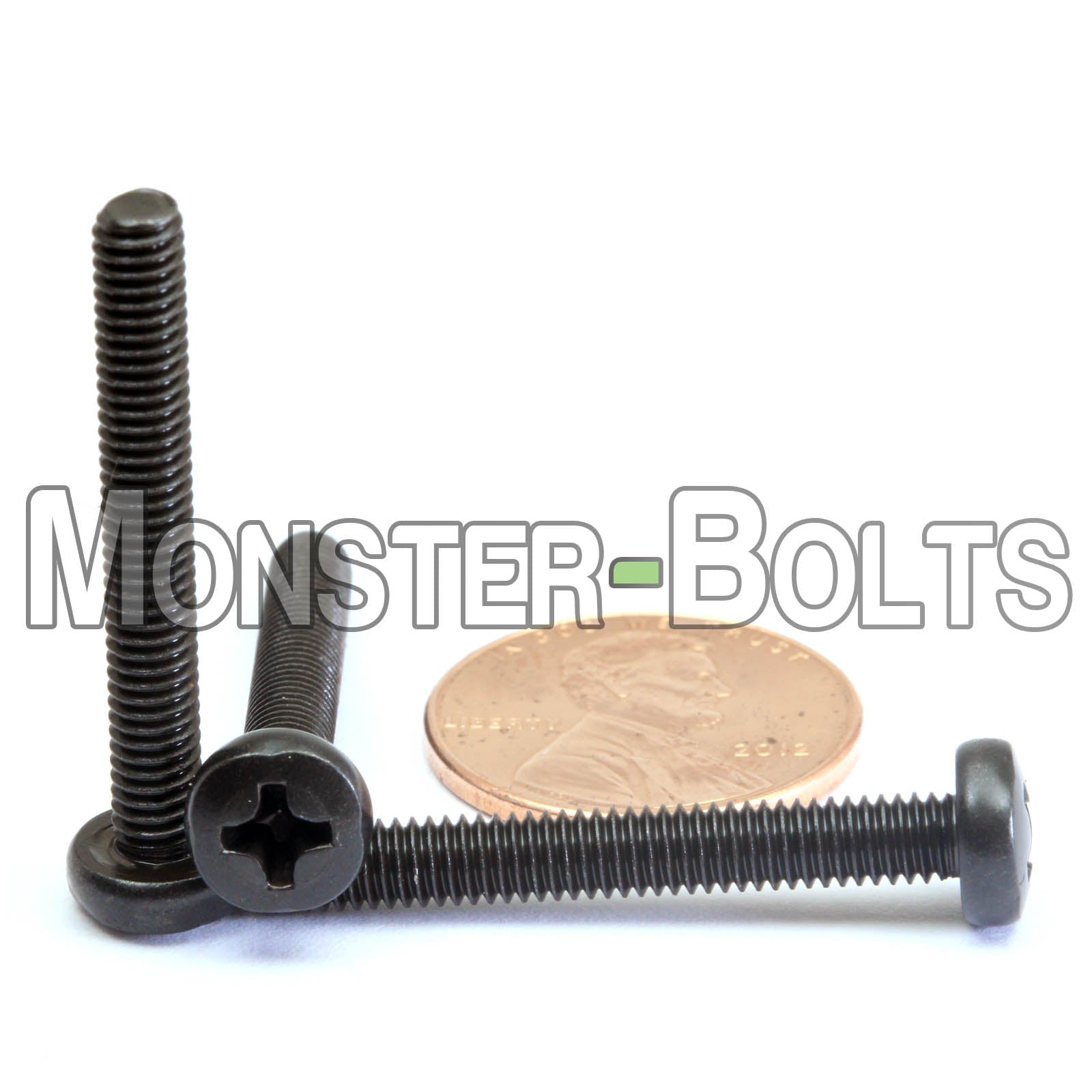 M4 Phillips Pan Head Machine screws, Steel w/ Black Oxide and Oil DIN 7985A Coarse Thread