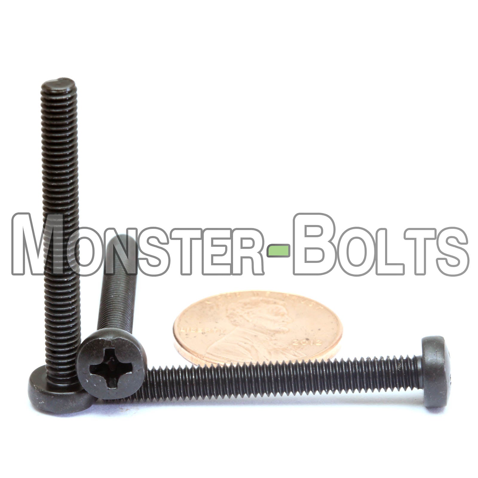 M4 Phillips Pan Head Machine screws, Steel w/ Black Oxide and Oil DIN 7985A Coarse Thread