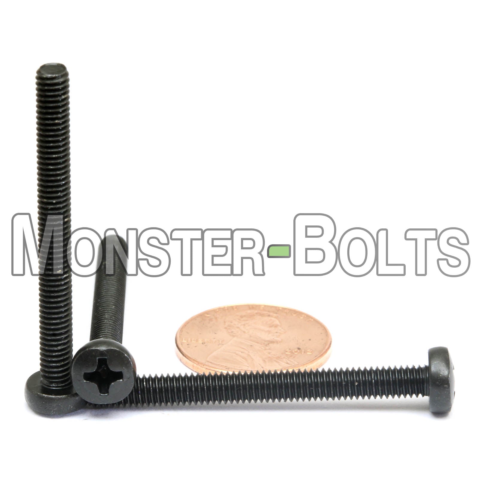 M4 Phillips Pan Head Machine screws, Steel w/ Black Oxide and Oil DIN 7985A Coarse Thread