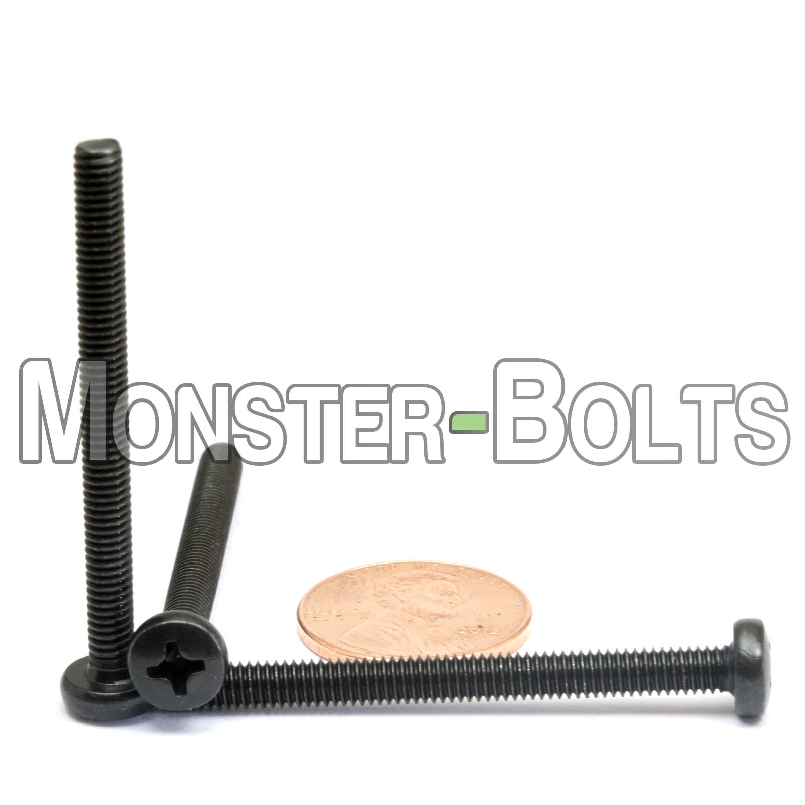 M4 Phillips Pan Head Machine screws, Steel w/ Black Oxide and Oil DIN 7985A Coarse Thread