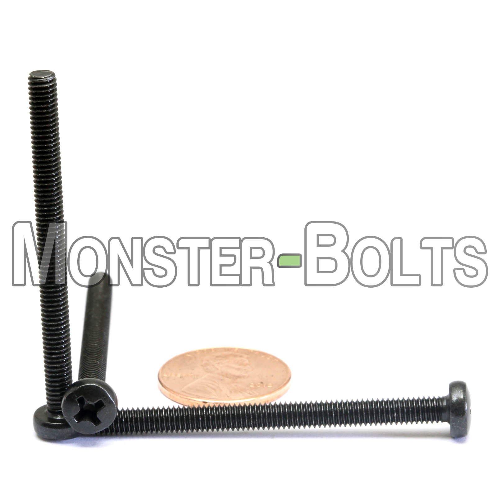 M4 Phillips Pan Head Machine screws, Steel w/ Black Oxide and Oil DIN 7985A Coarse Thread