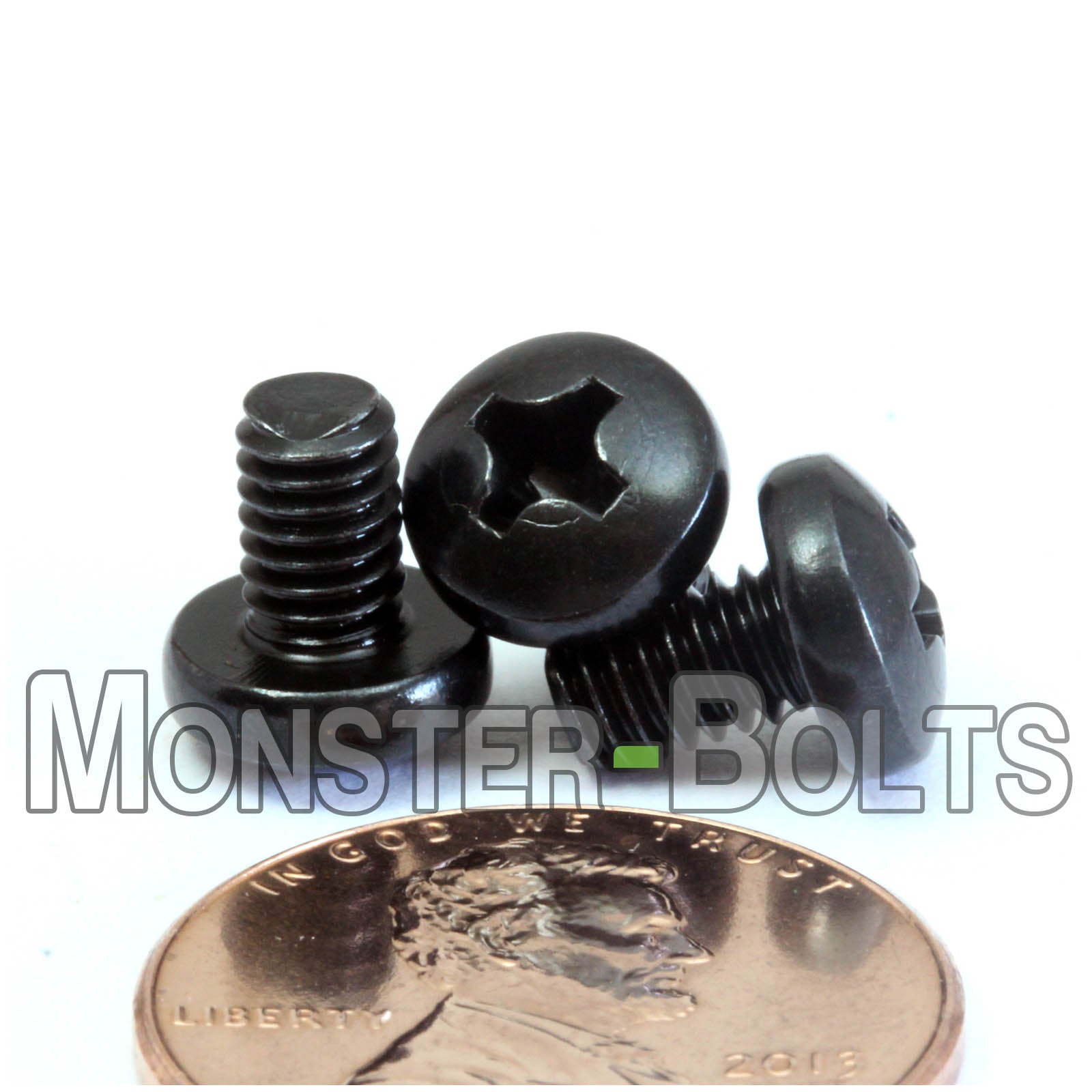 M4 Phillips Pan Head Machine screws, Steel w/ Black Oxide and Oil DIN 7985A Coarse Thread