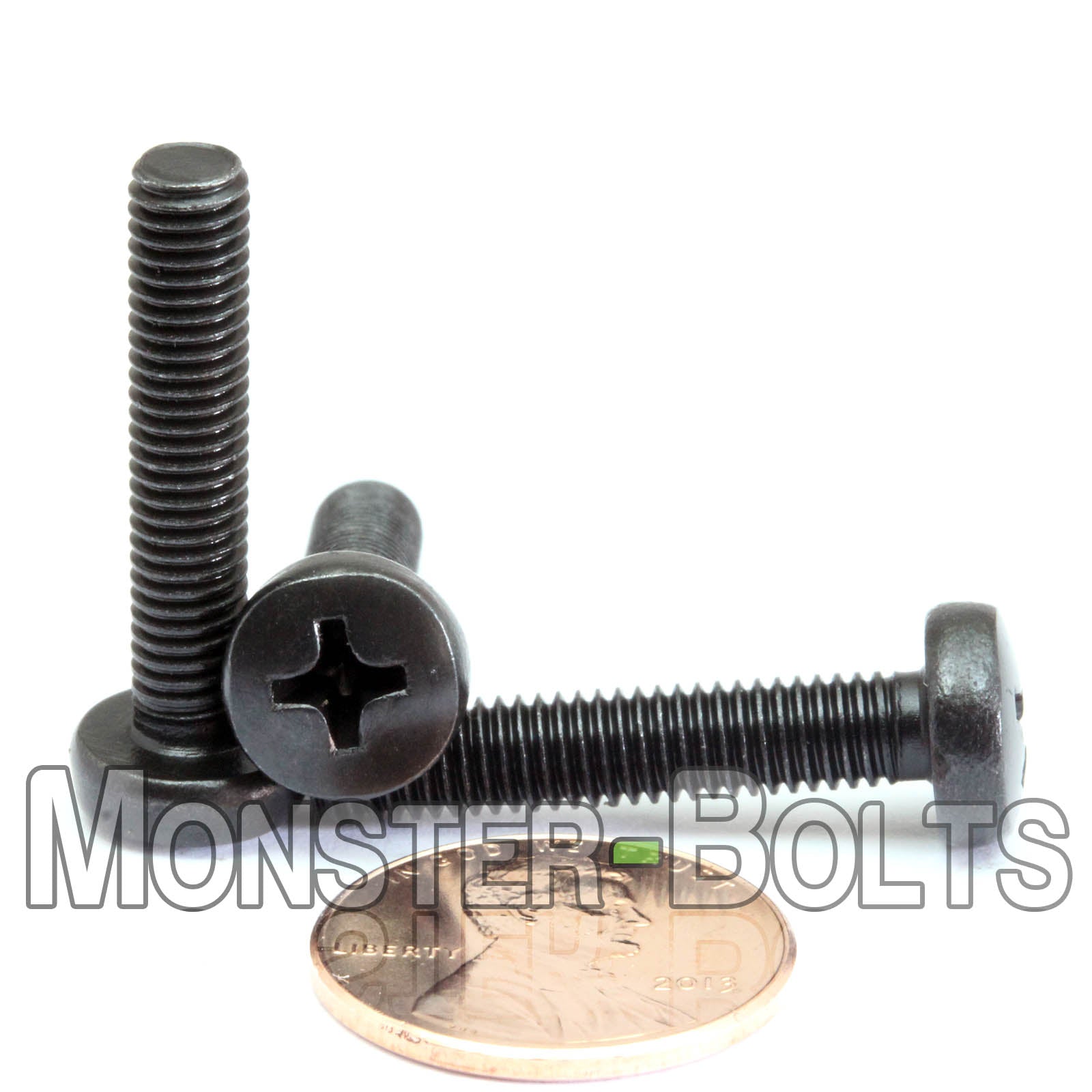 M5 Phillips Pan Head Machine screws, Steel w/ Black Oxide and Oil DIN 7985A Coarse Thread