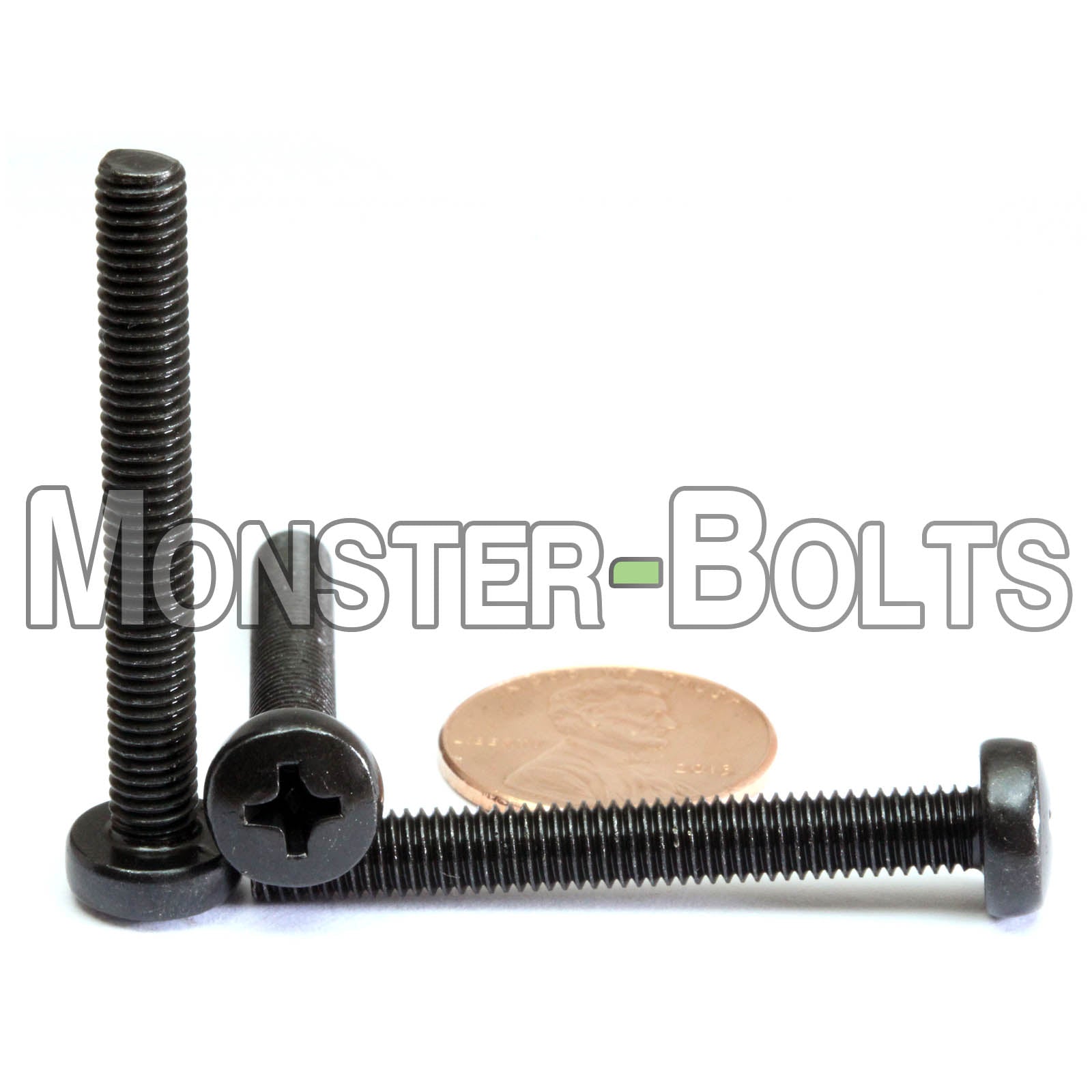 M5 Phillips Pan Head Machine screws, Steel w Black Ox DIN 7985A Coarse