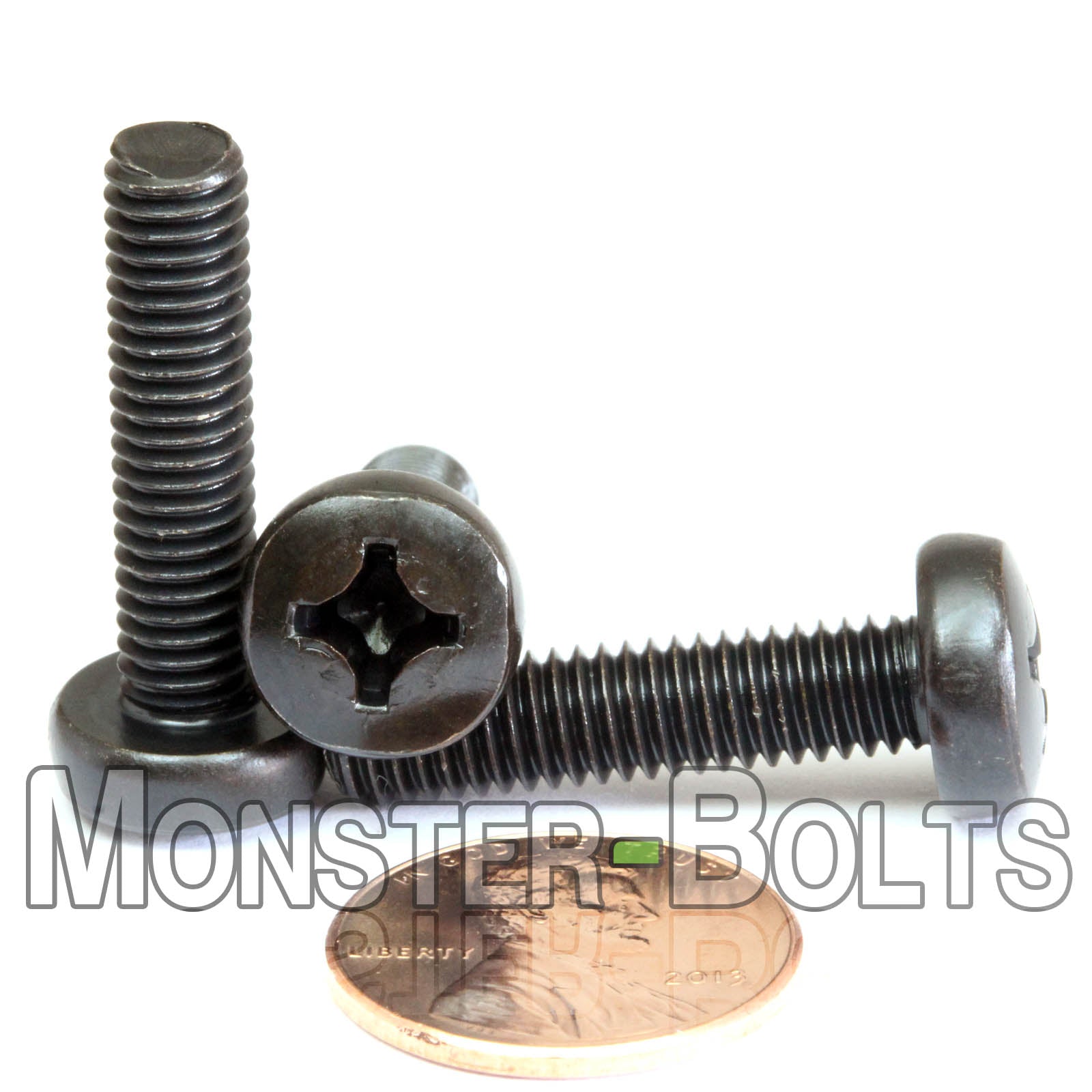 M6 Phillips Pan Head Machine screws, Steel w/ Black Oxide and Oil DIN 7985A Coarse Thread