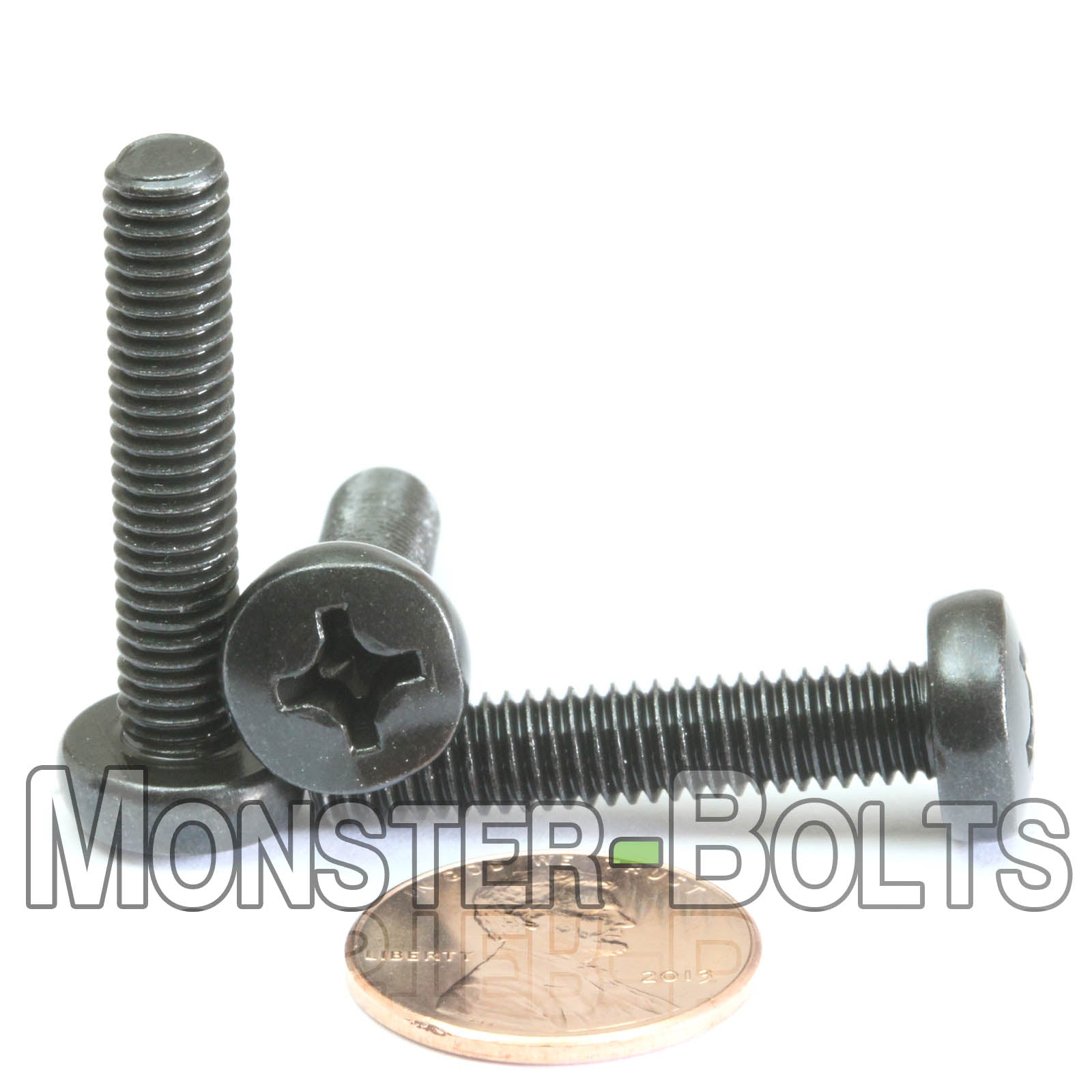 M6 Phillips Pan Head Machine screws, Steel w/ Black Oxide and Oil DIN 7985A Coarse Thread