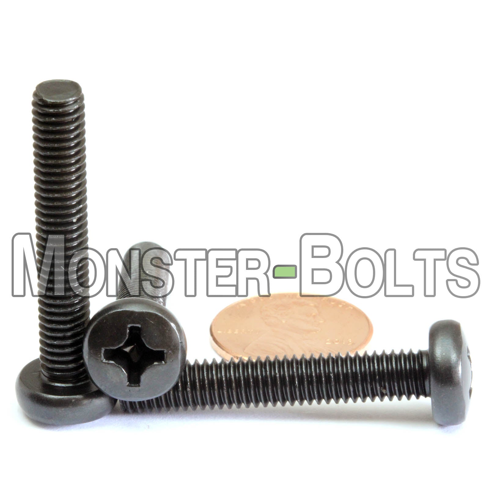 M6 Phillips Pan Head Machine screws, Steel w/ Black Oxide and Oil DIN 7985A Coarse Thread