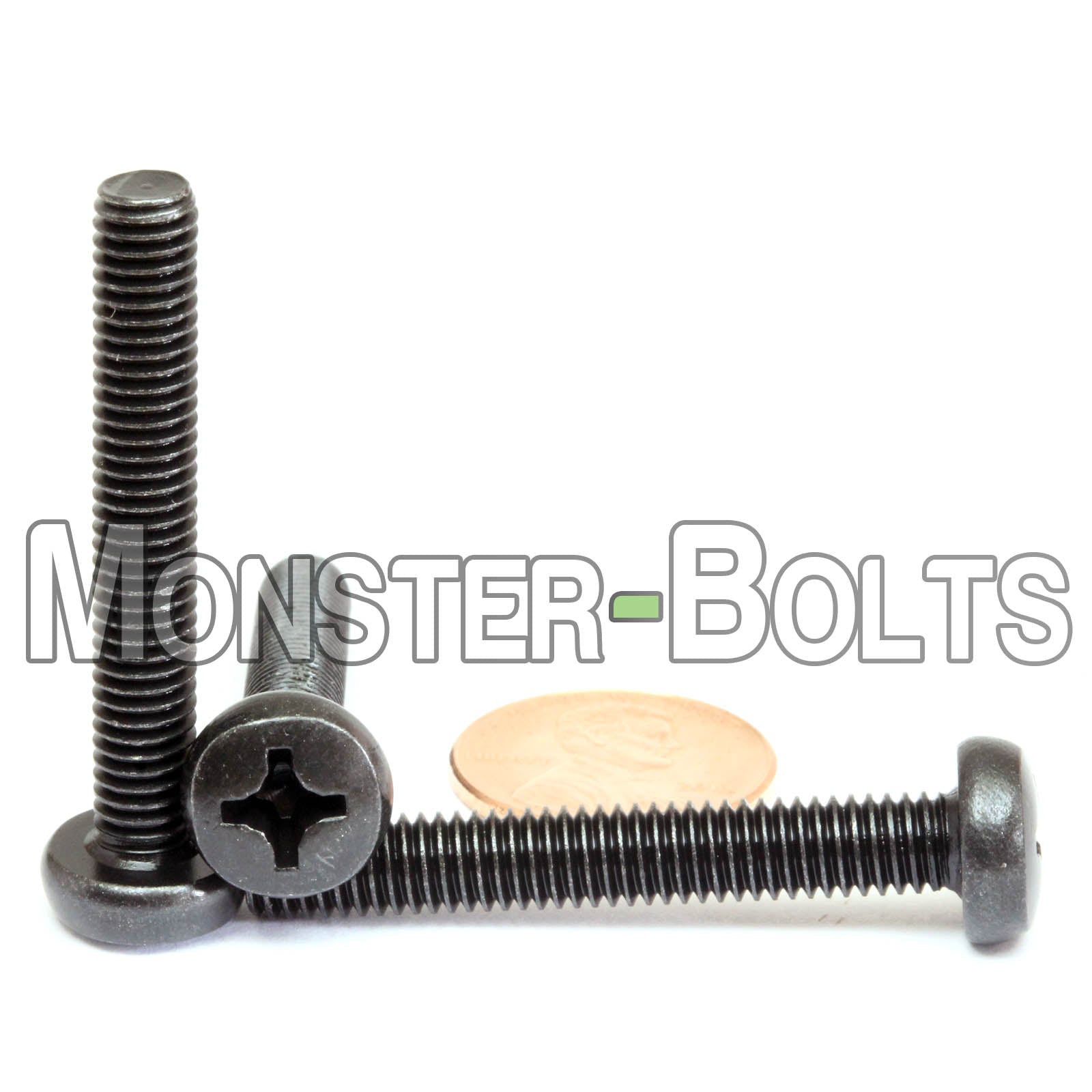 M6 Phillips Pan Head Machine screws, Steel w/ Black Oxide and Oil DIN 7985A Coarse Thread