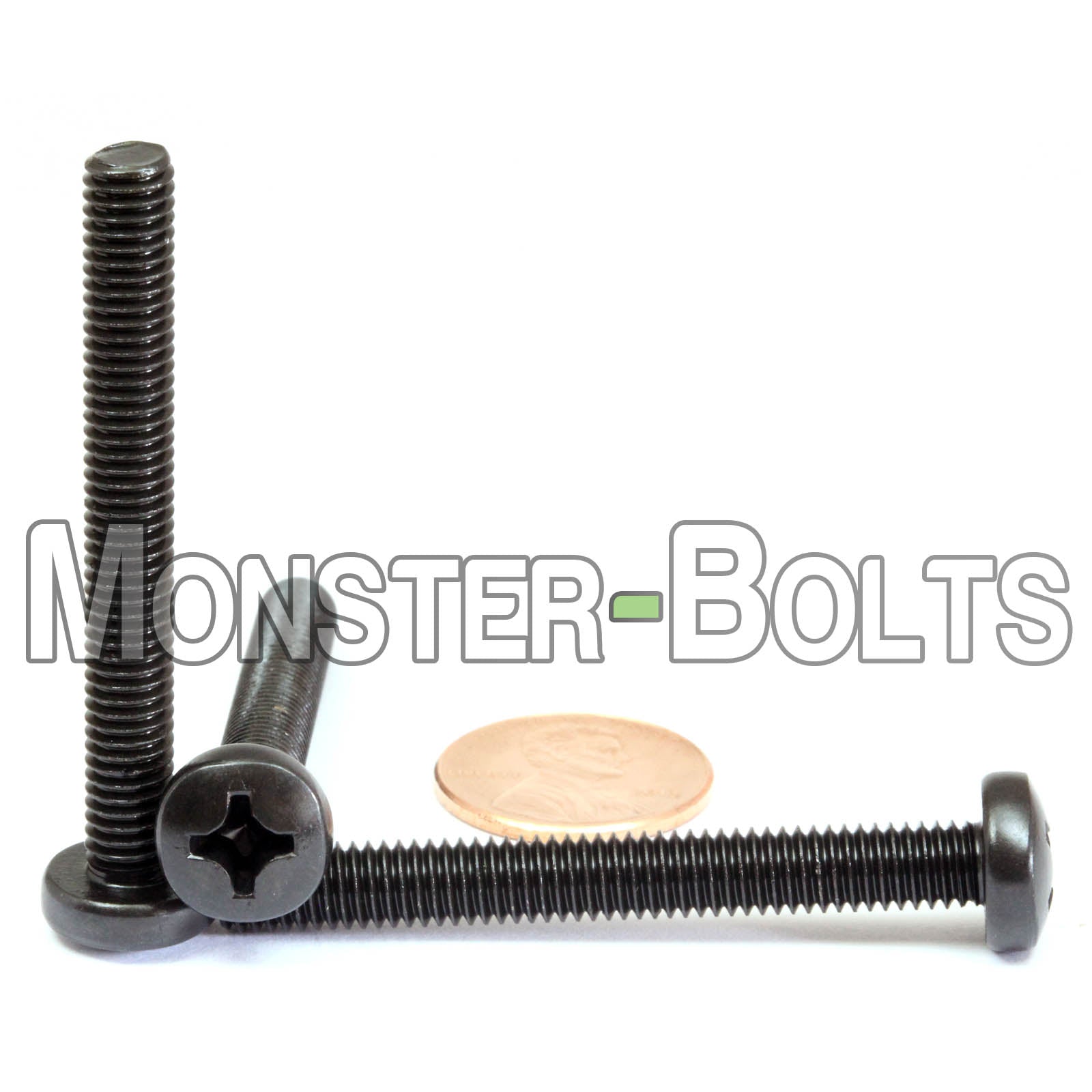 M6 Phillips Pan Head Machine screws, Steel w/ Black Oxide and Oil DIN 7985A Coarse Thread