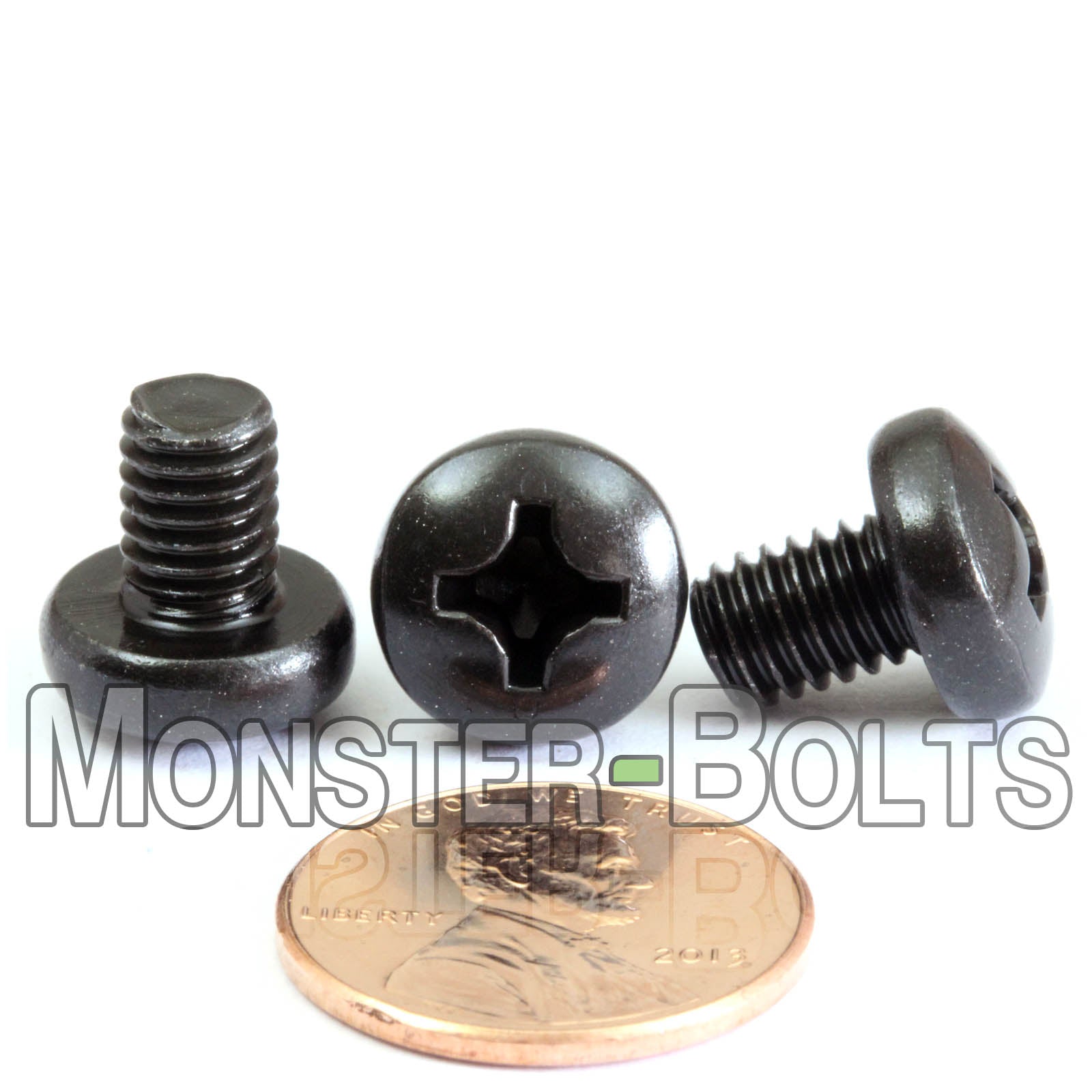 M6 Phillips Pan Head Machine screws, Steel w/ Black Oxide and Oil DIN 7985A Coarse Thread