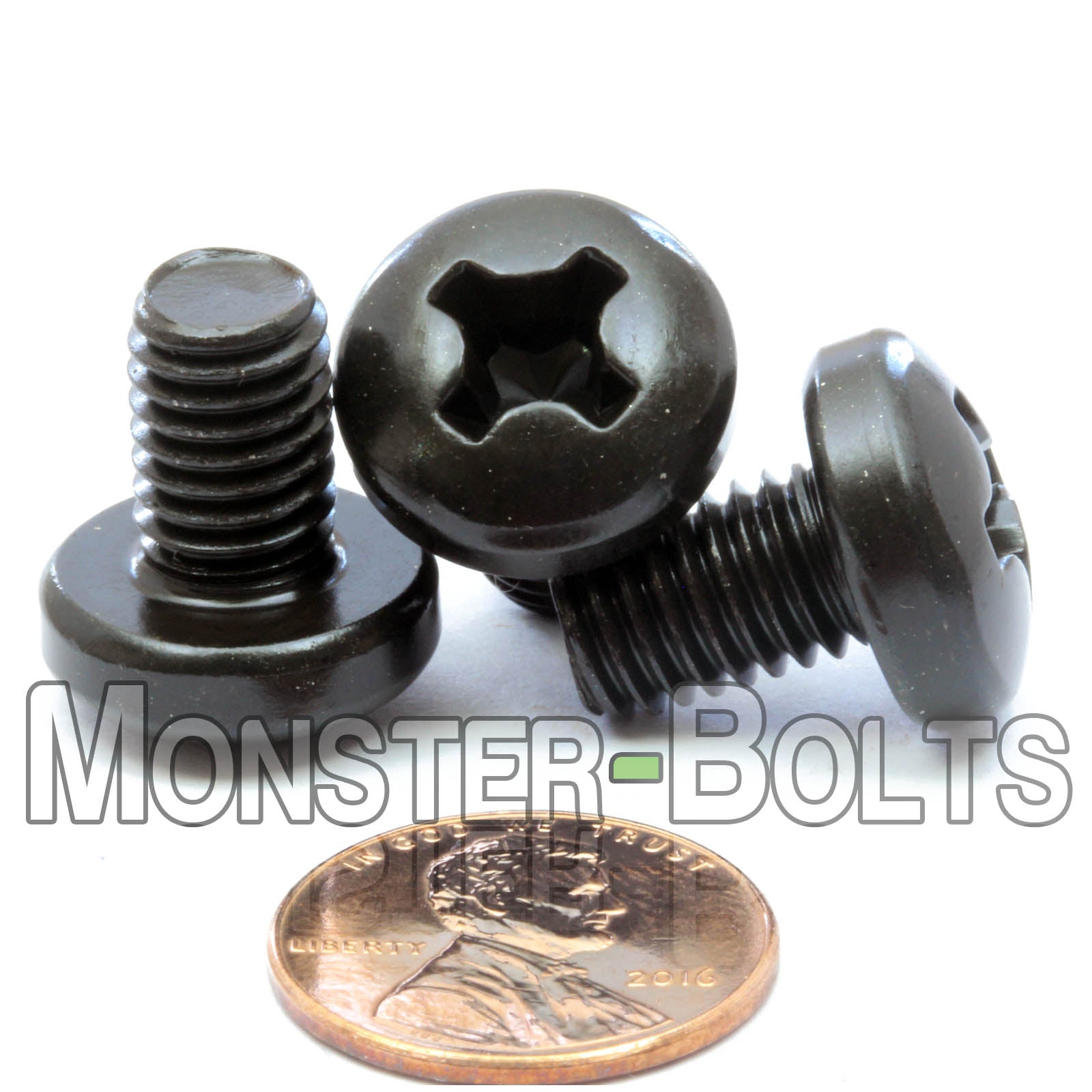 M8 Phillips Pan Head Machine screws, Steel w/ Black Oxide and Oil DIN 7985A Coarse Thread