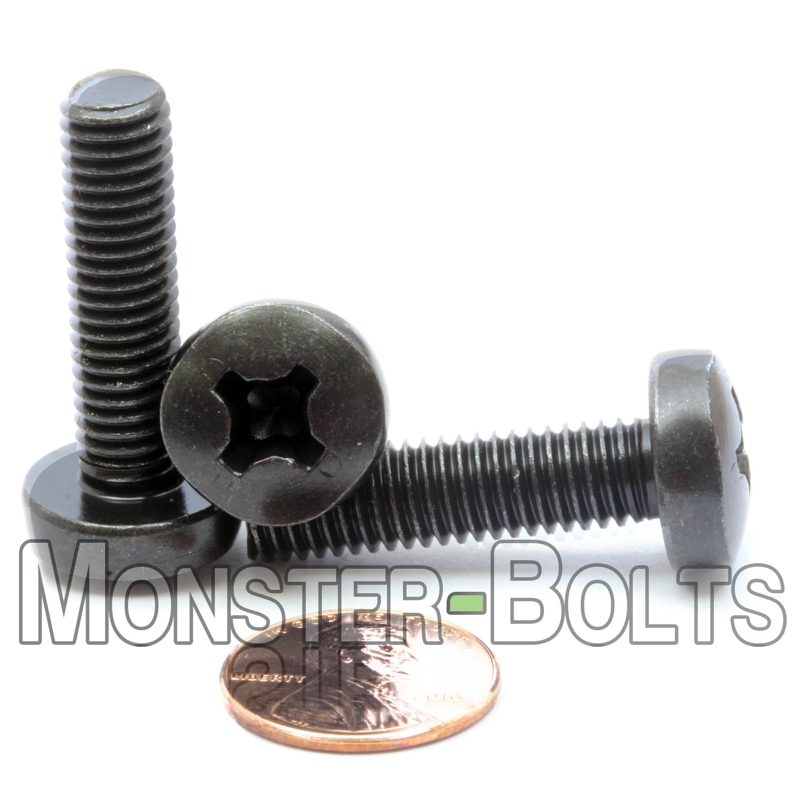 M8 Phillips Pan Head Machine screws, Steel w/ Black Oxide and Oil DIN 7985A Coarse Thread