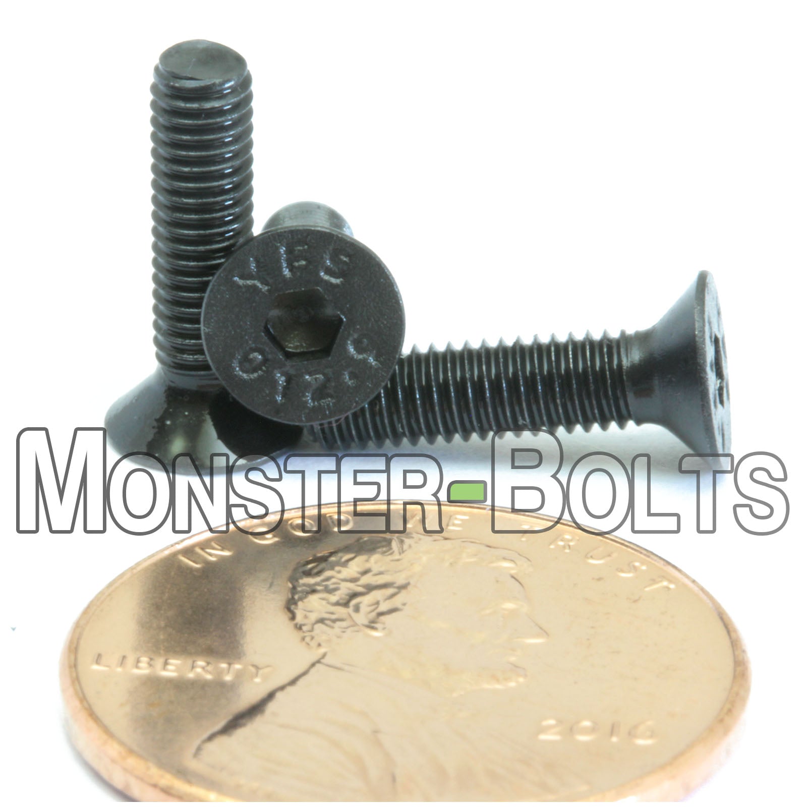 M3 Flat Head Socket Cap screws, Class 12.9 Alloy Steel w/ Black Oxide