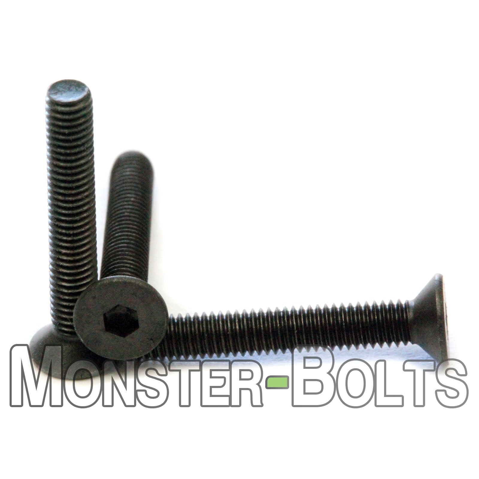 M3 Flat Head Socket Cap screws, Class 12.9 Alloy Steel w/ Black Oxide