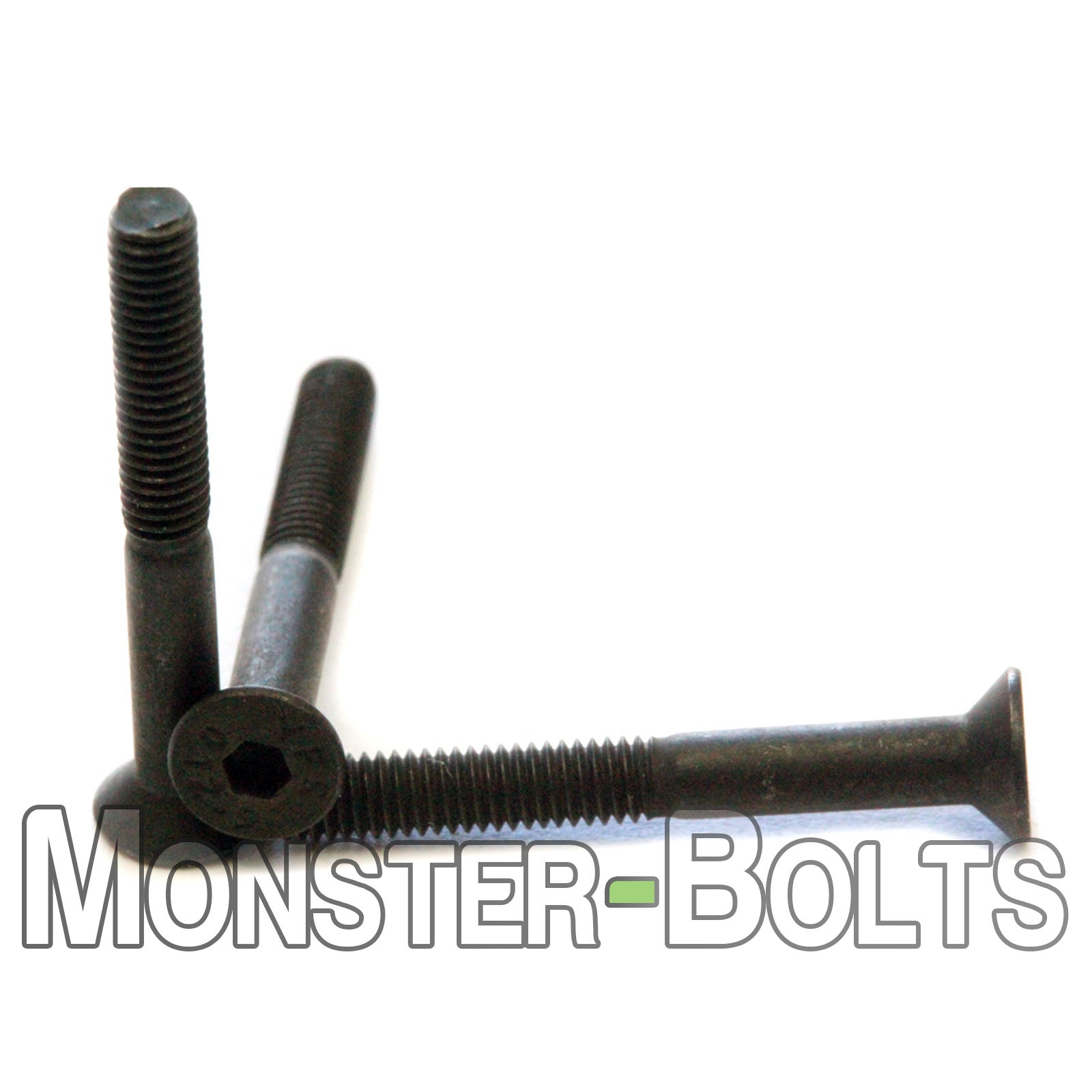 M3 Flat Head Socket Cap screws, Class 12.9 Alloy Steel w/ Black Oxide