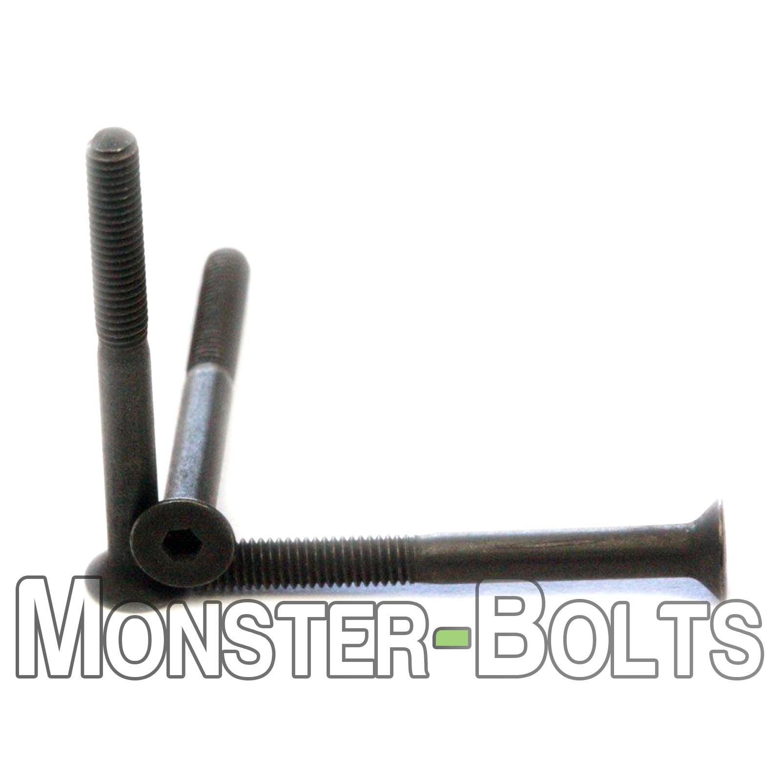 M3 Flat Head Socket Cap screws, Class 12.9 Alloy Steel w/ Black Oxide