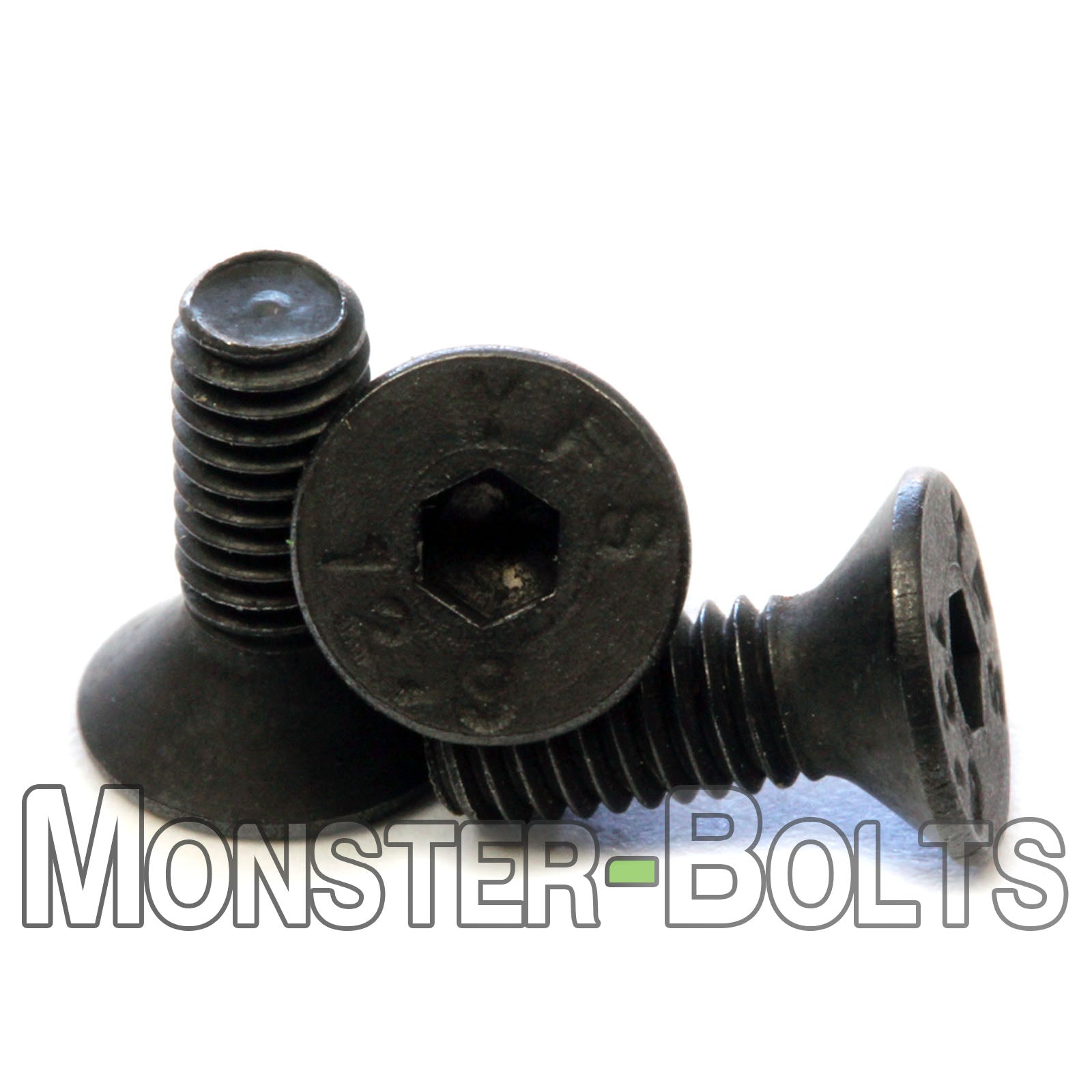 M3 Flat Head Socket Cap screws, Class 12.9 Alloy Steel w/ Black Oxide