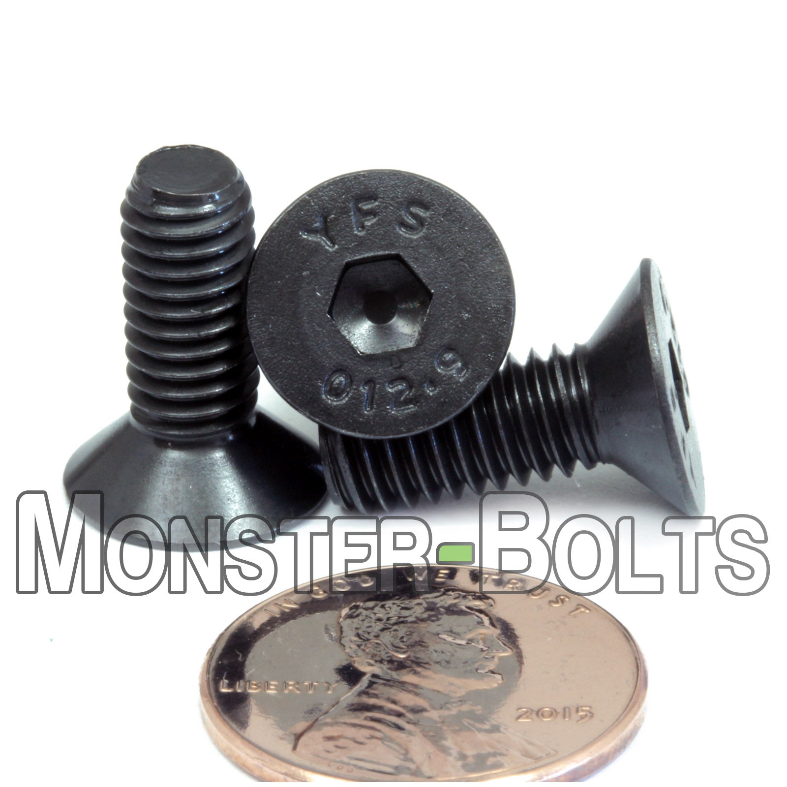 M6 Flat Head Socket Cap screws, Class 12.9 Alloy Steel w/ Black Oxide