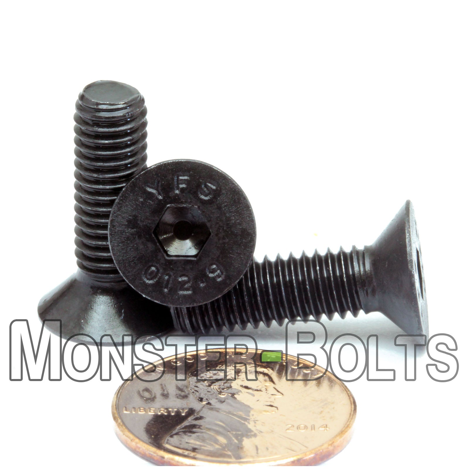 M6 Flat Head Socket Cap screws, Class 12.9 Alloy Steel w/ Black Oxide