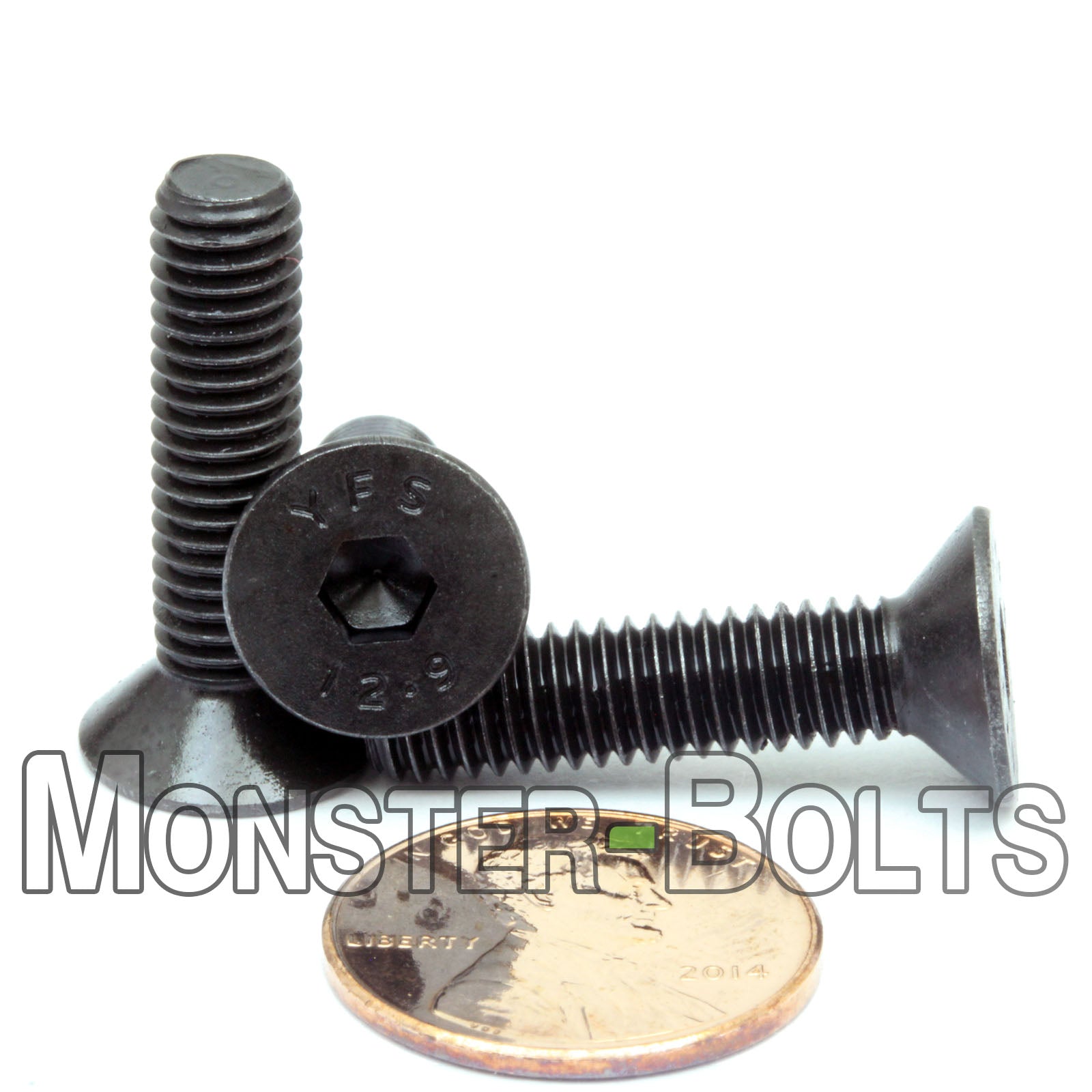 M6 Flat Head Socket Cap screws, Class 12.9 Alloy Steel w/ Black Oxide