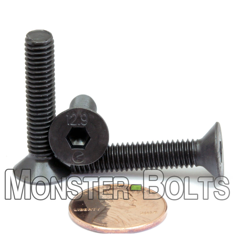 M6 Flat Head Socket Cap screws, Class 12.9 Alloy Steel w/ Black Oxide
