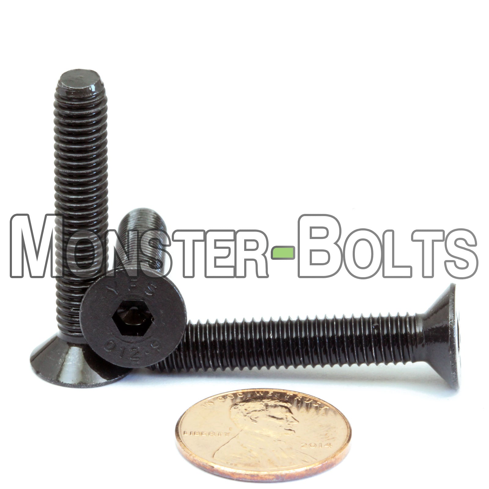 M6 Flat Head Socket Cap screws, Class 12.9 Alloy Steel w/ Black Oxide