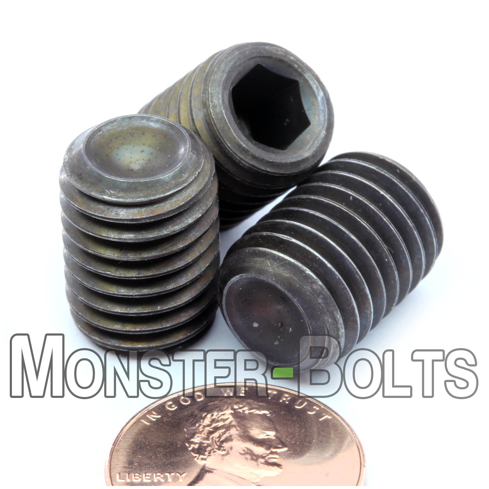 M12 Socket Set screws w/ Cup Point, Class 14.9 Alloy Steel with Black Oxide