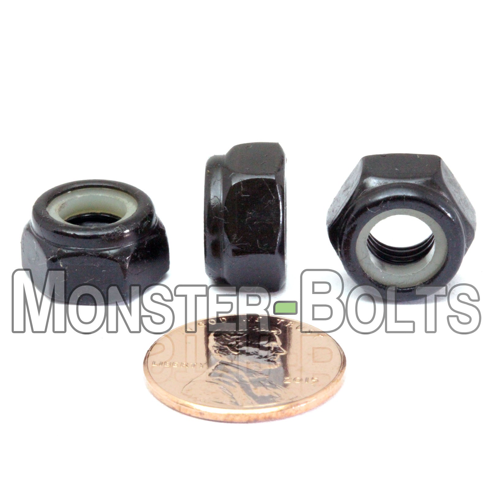 Metric Nylon Insert Hex Lock Nuts - DIN 985 Black Oxide Steel Class 8