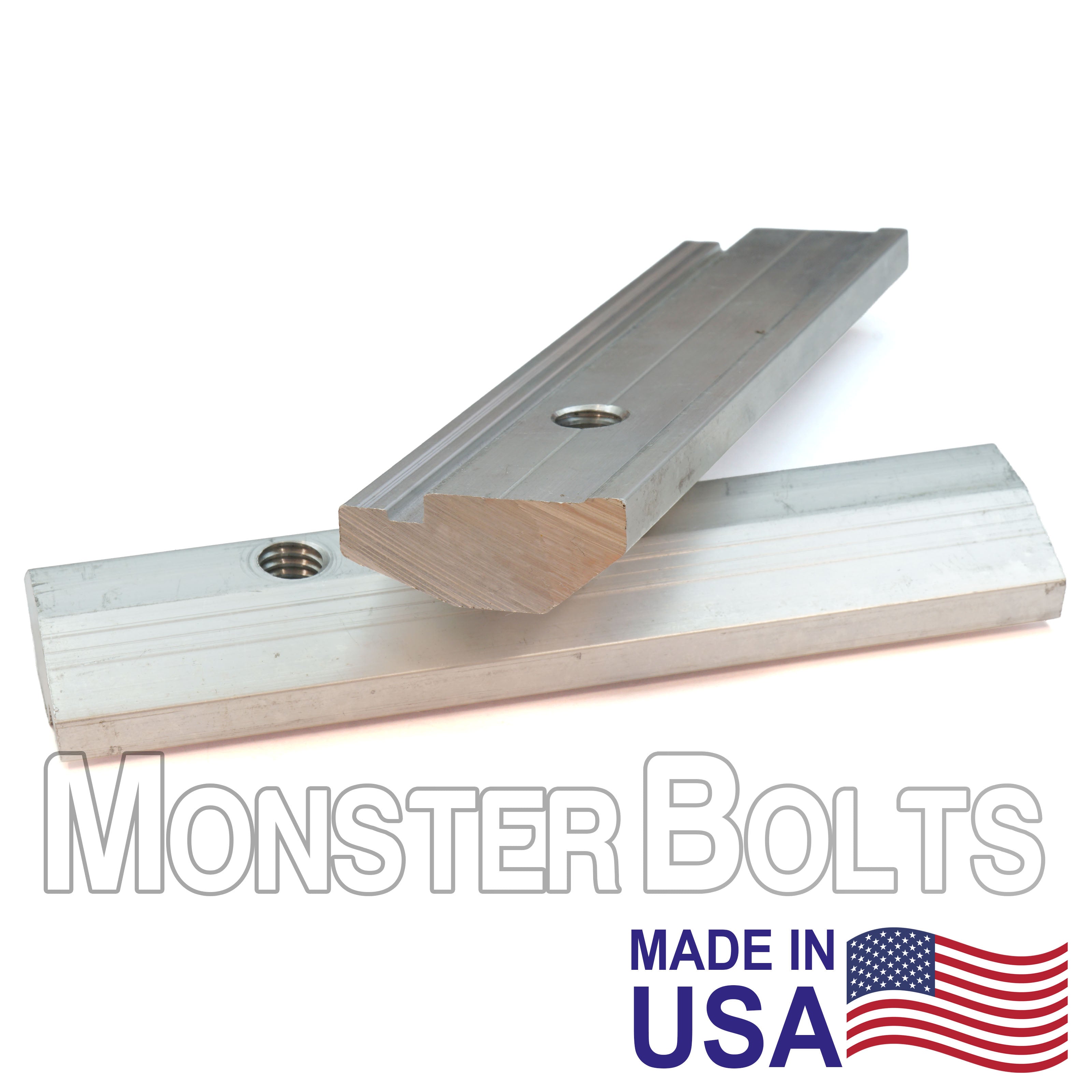 5" Aluminum Rail Clamp Bar for DOT Traffic Bullet Rail assembly, 3/8-16 Tapped - Made in USA