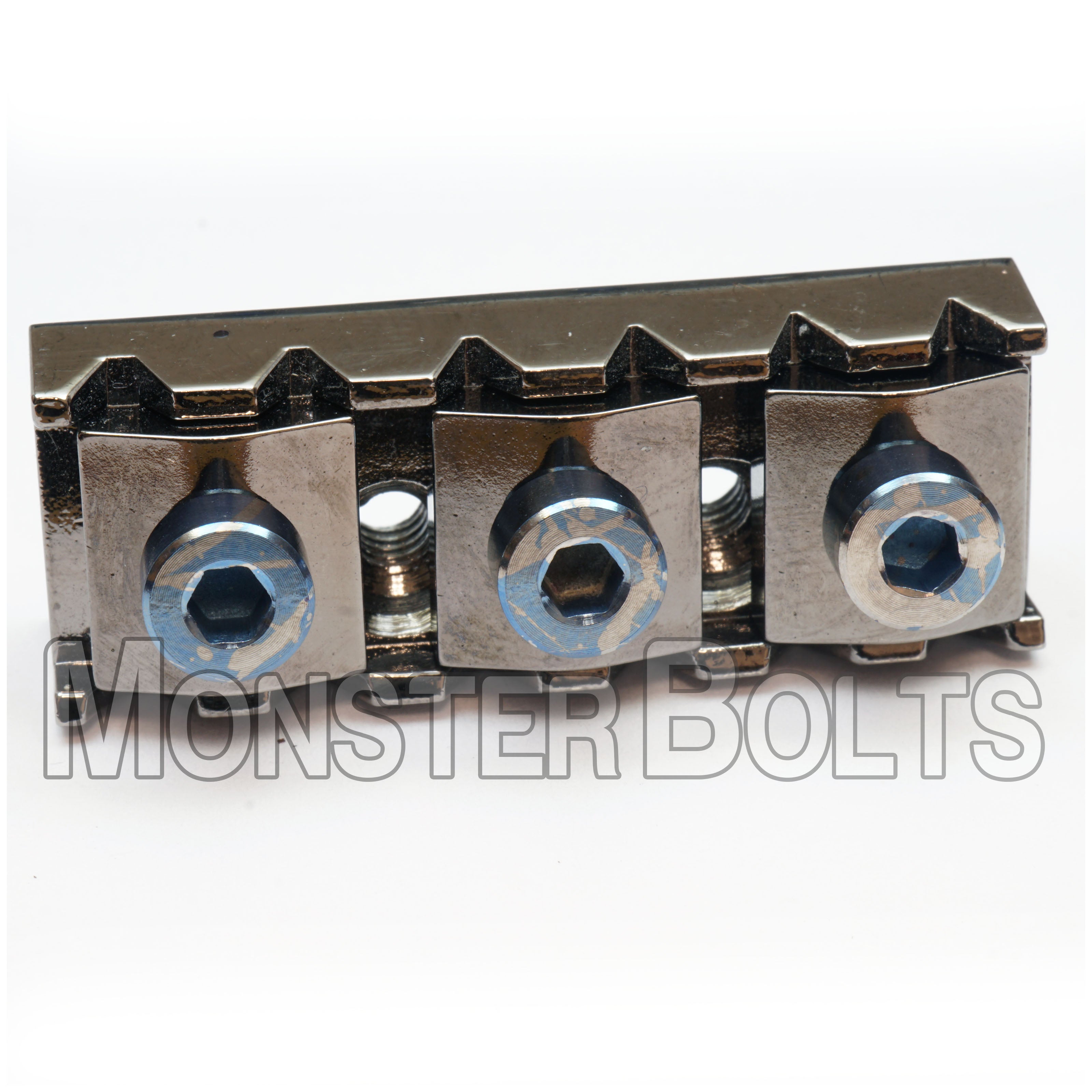 1 Available - Set of Light Blue Splatter Anodized Titanium Locking Nut Screws - For Floyd Rose