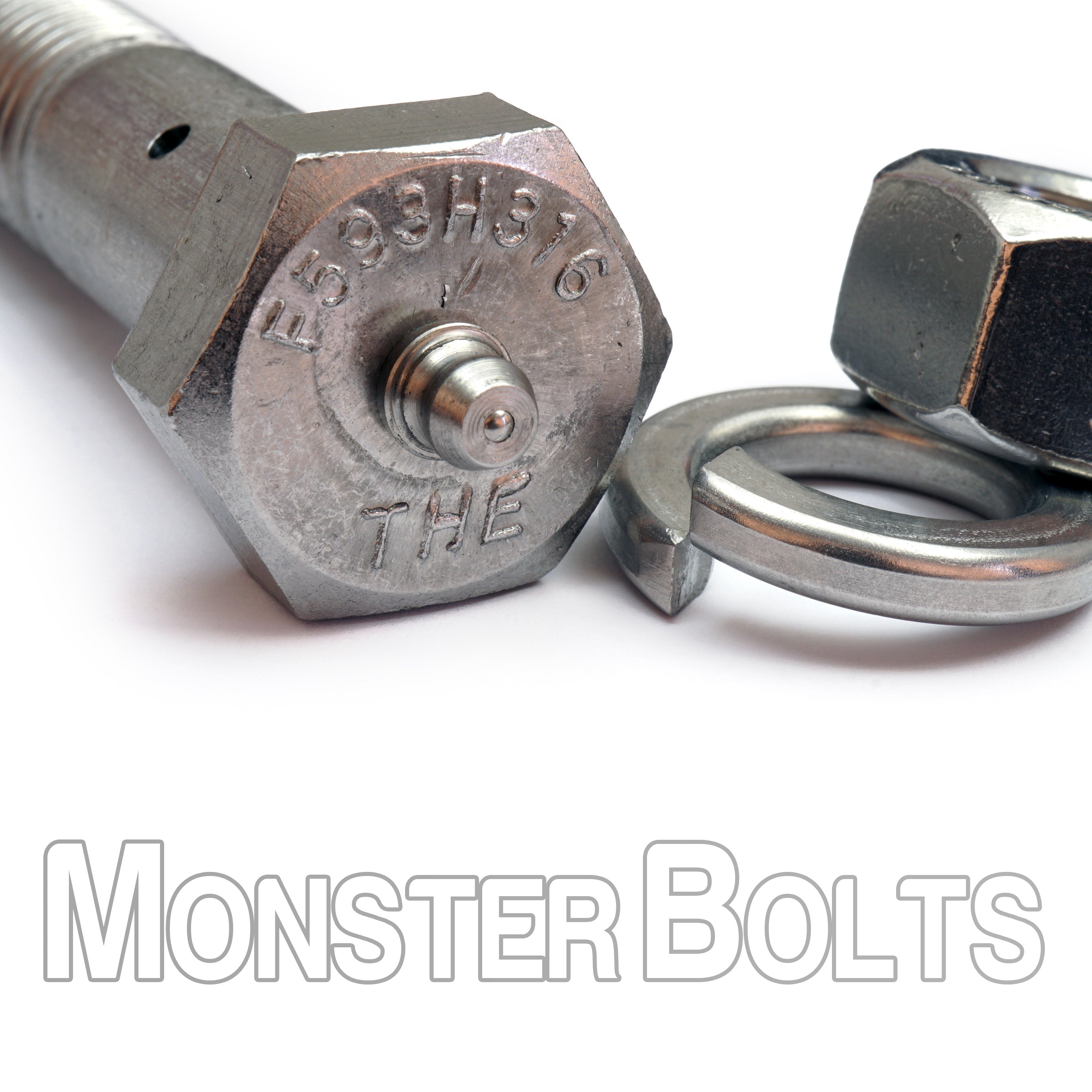 3/4" x 3-1/2" 316 Stainless Steel Axle Bolt Kit with Zerk Fitting, Hex Nut & Lock Washer – Marine Grade