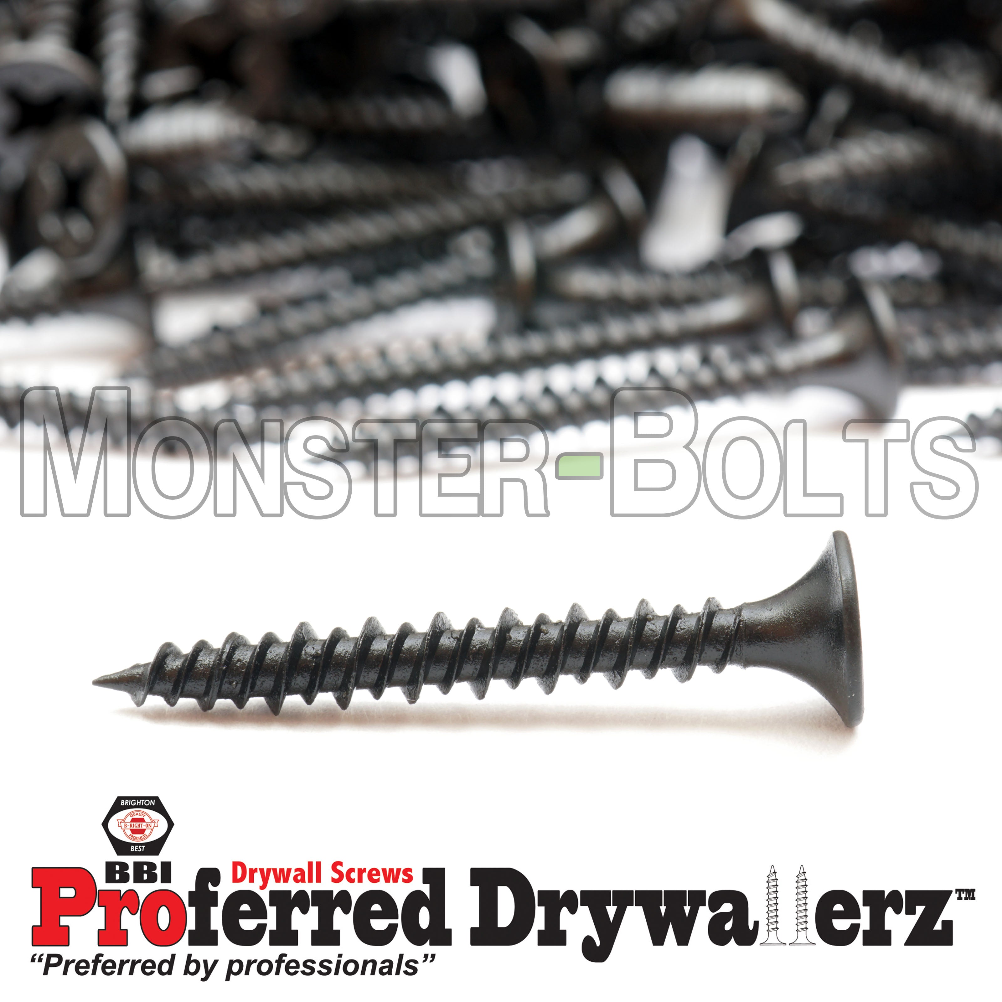 Bugle Head Phillips High-Low Thread Drywall Screws, Black Phosphate (Taiwan) - Proferred Drywallerz™ (Bulk)