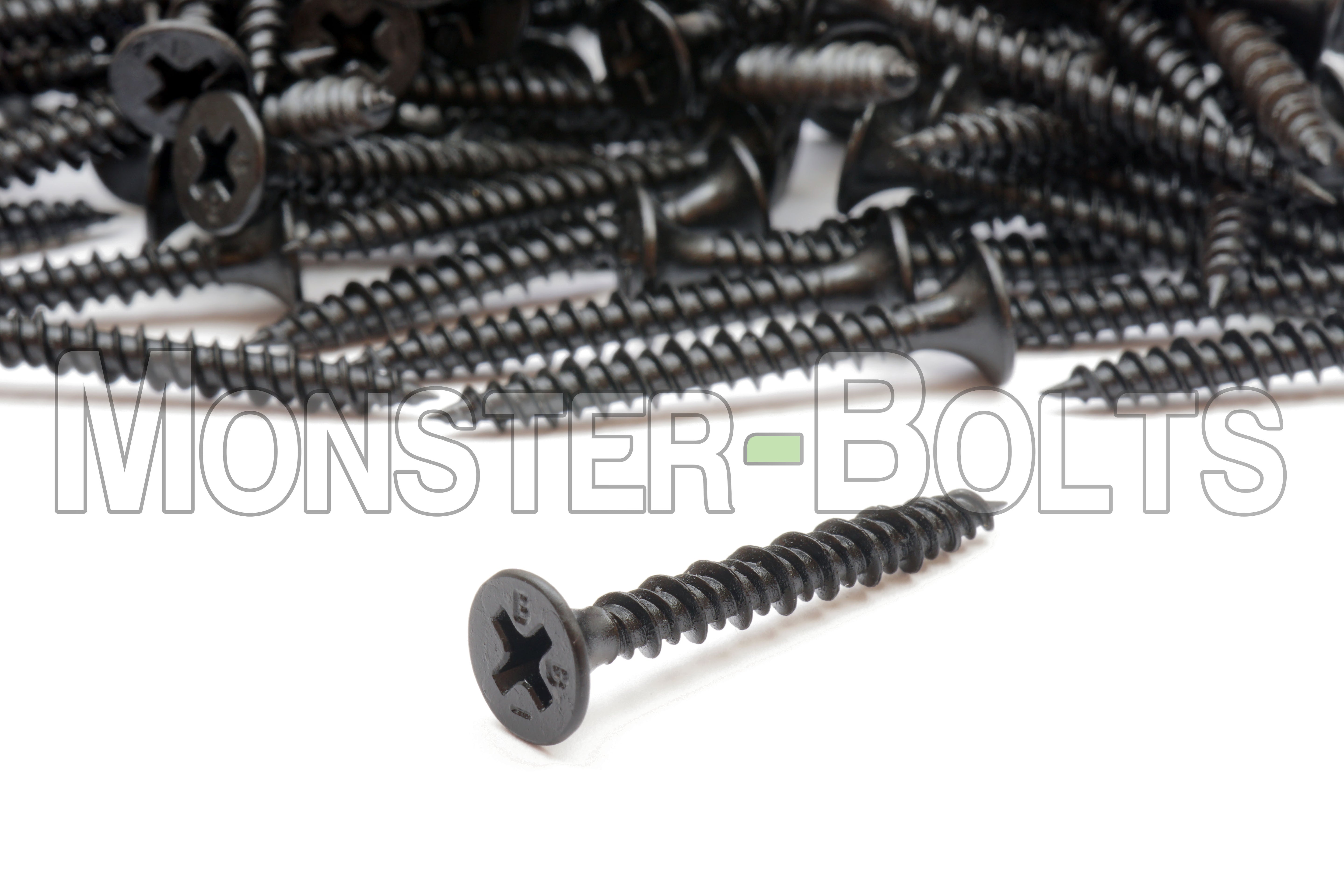 Bugle Head Phillips High-Low Thread Drywall Screws, Black Phosphate (Taiwan) - Proferred Drywallerz™ (Bulk)