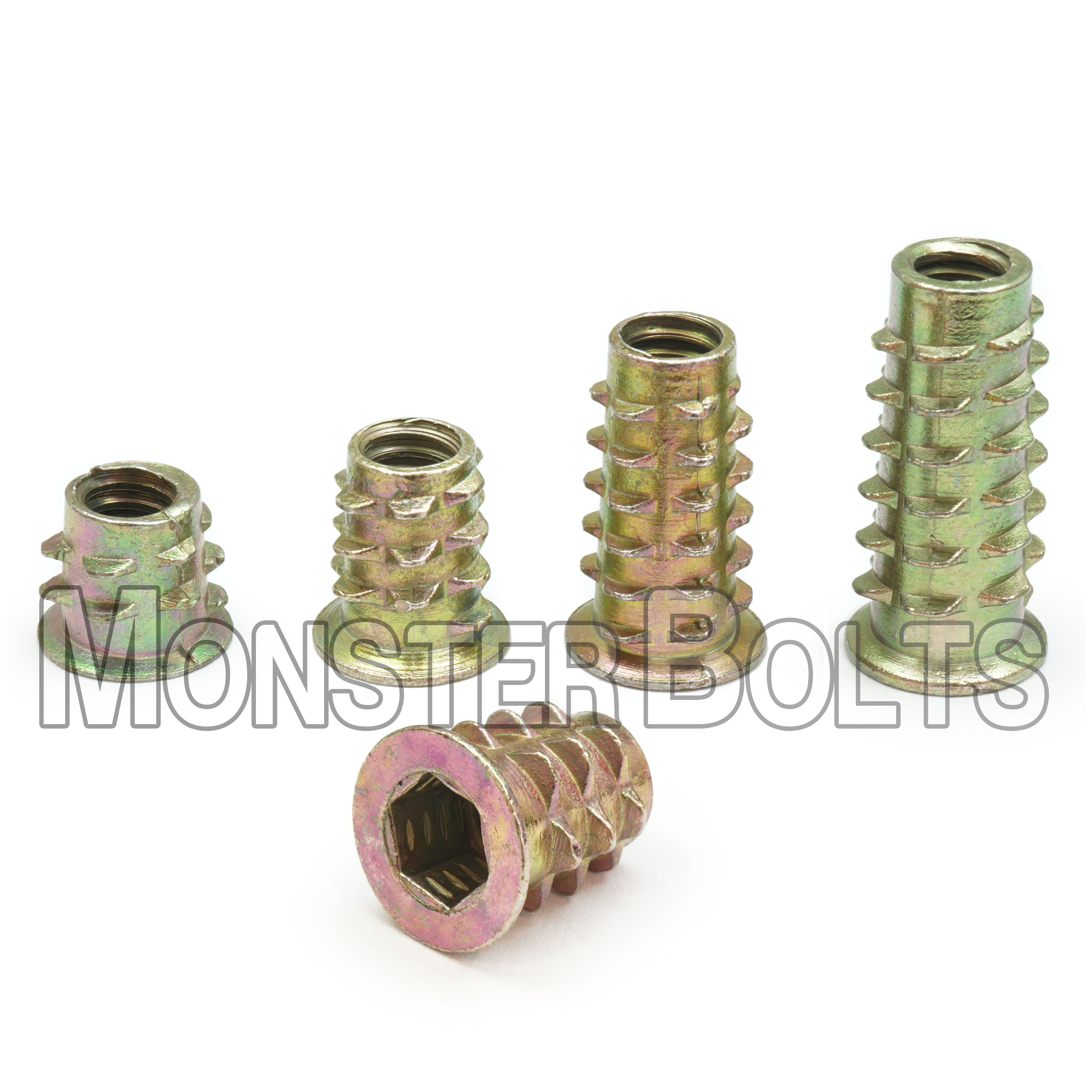 E-Z Hex Flanged Threaded Inserts for Soft Wood