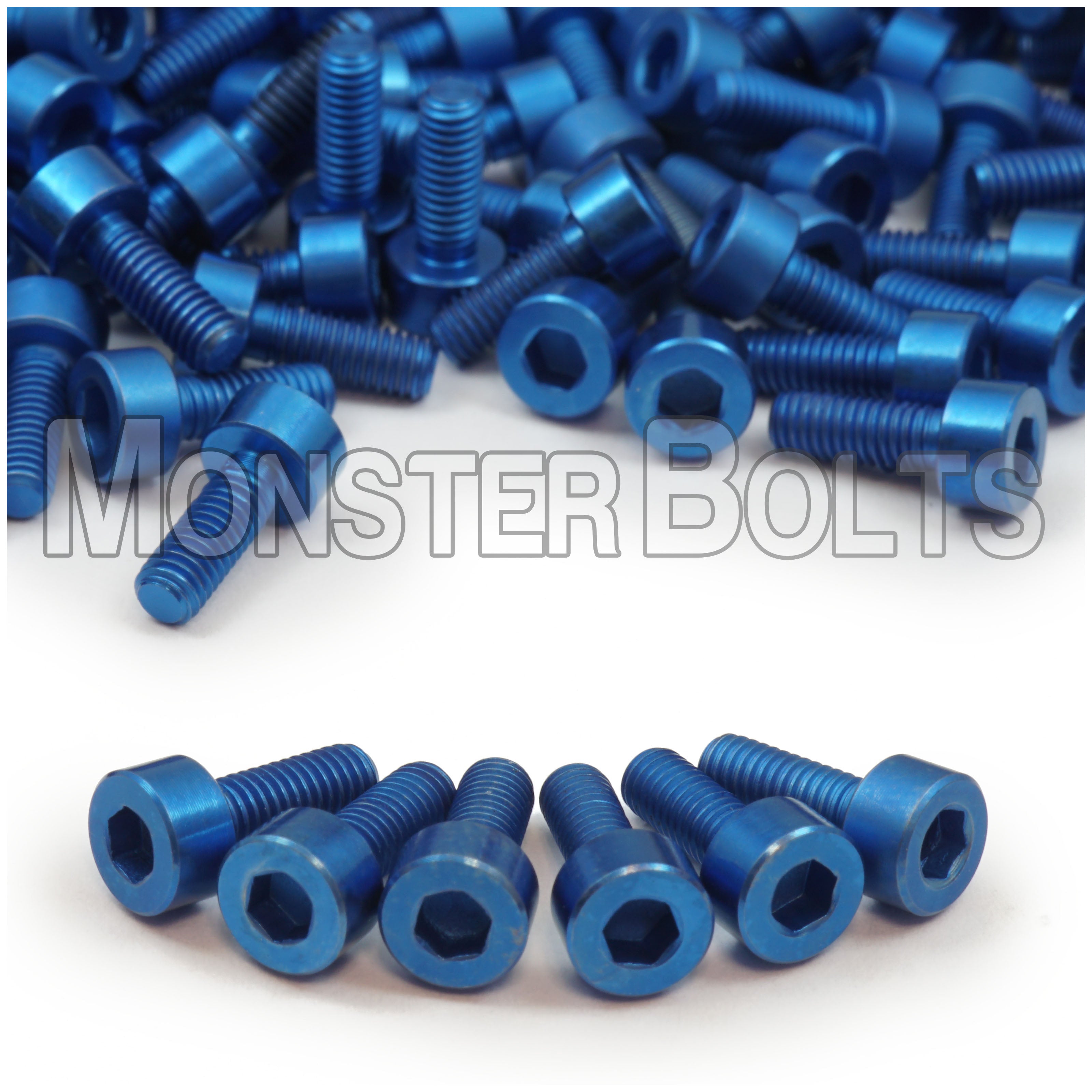 B-Stock 'Matte Blue' Anodized Titanium, Guitar Saddle Intonation Screws - Floyd Rose Tremolo