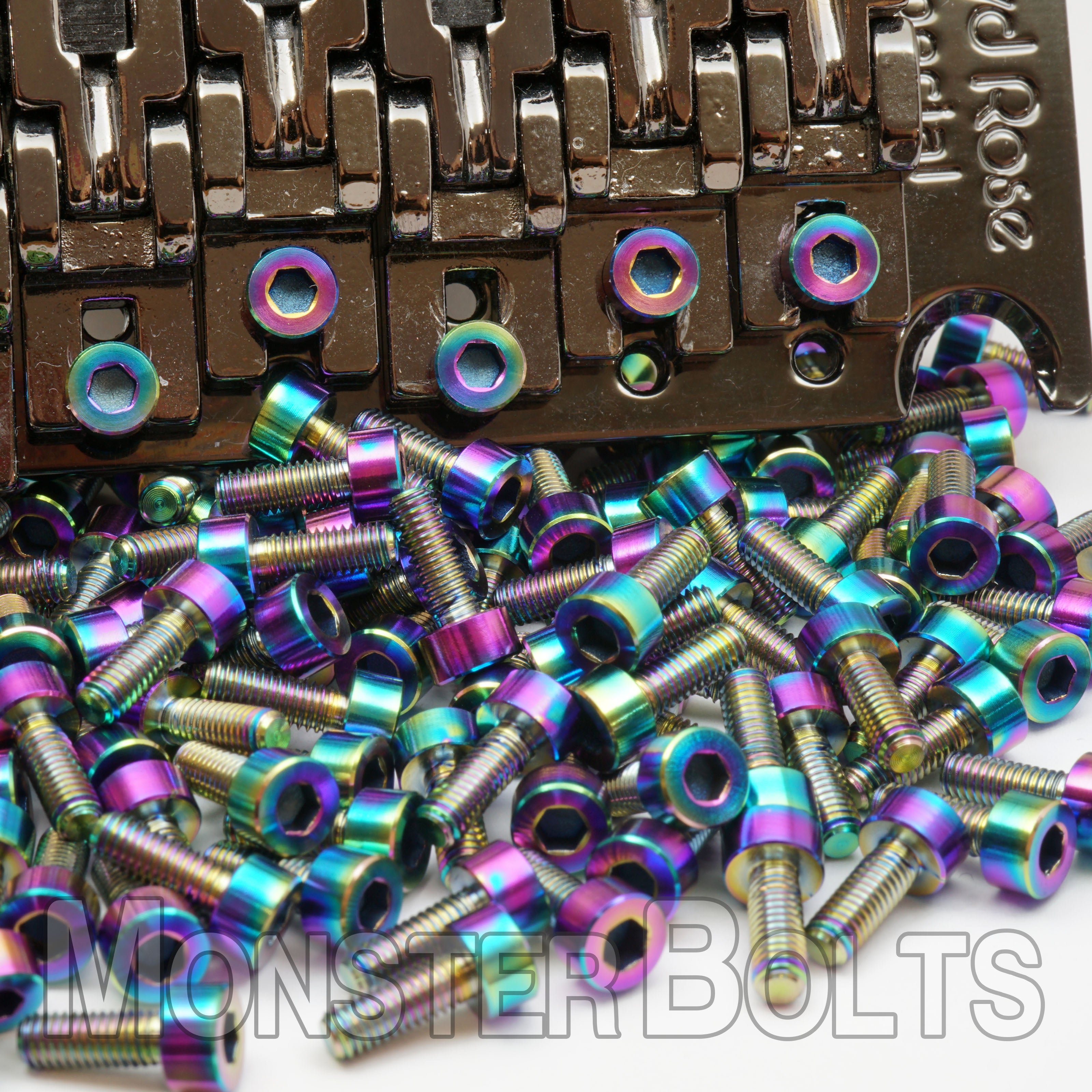 Oil Slick Anodized Titanium Guitar Intonation Screw Floyd Rose Tremolo