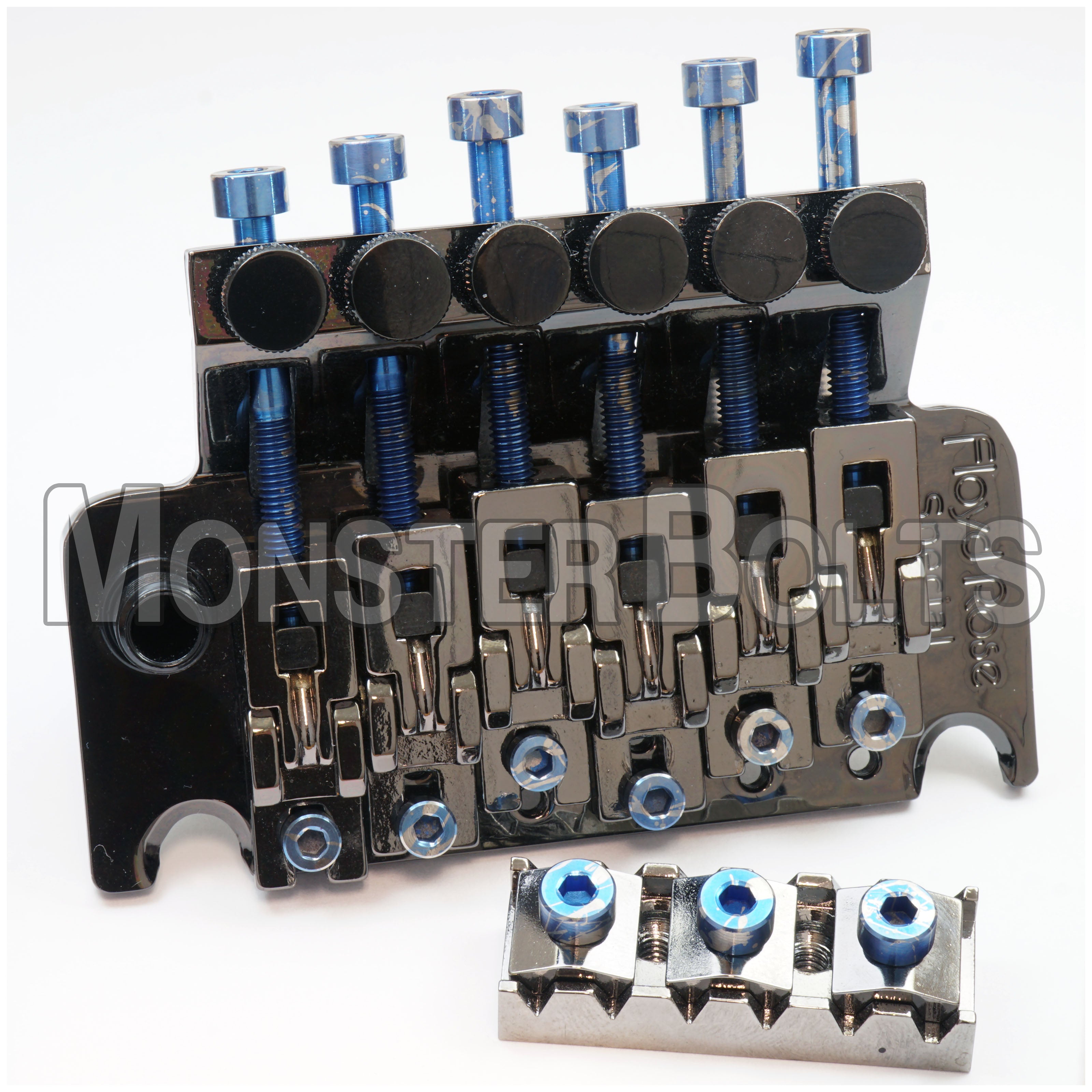 SOLD - Full Set of Light Blue Splatter Anodized Titanium - For Floyd Rose