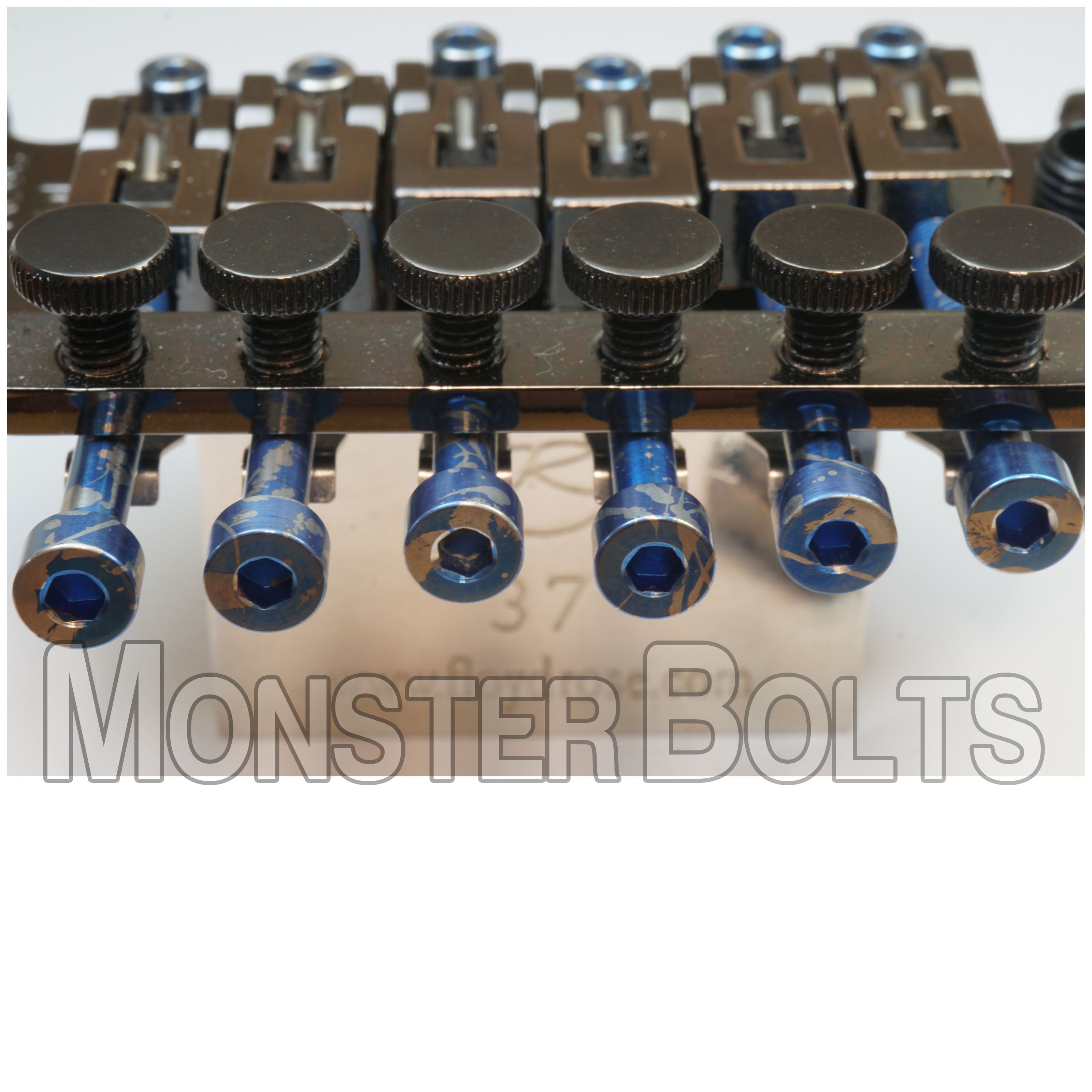 SOLD - Full Set of Light Blue Splatter Anodized Titanium - For Floyd Rose