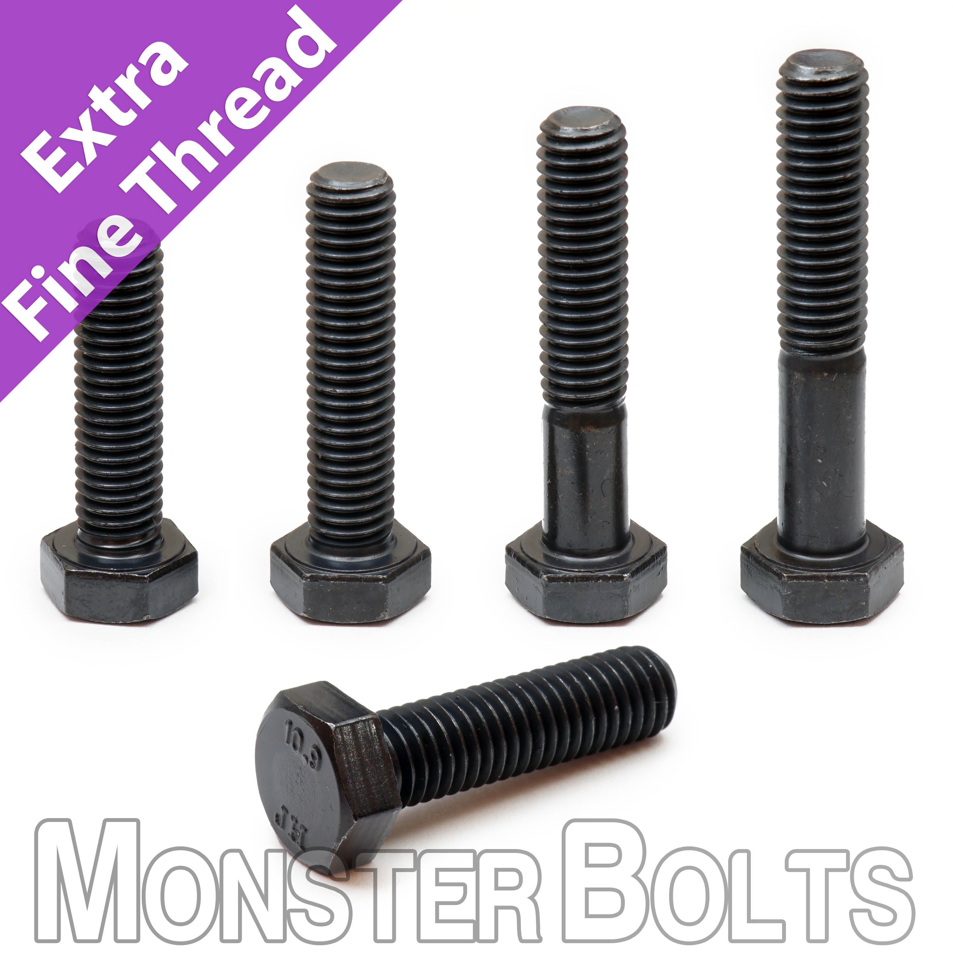 M10-1.00 DIN 961 / 960 Extra Fine Hex Cap Screws, Class 10.9 Alloy Steel, Plain Finish (PT & Tap Bolts)